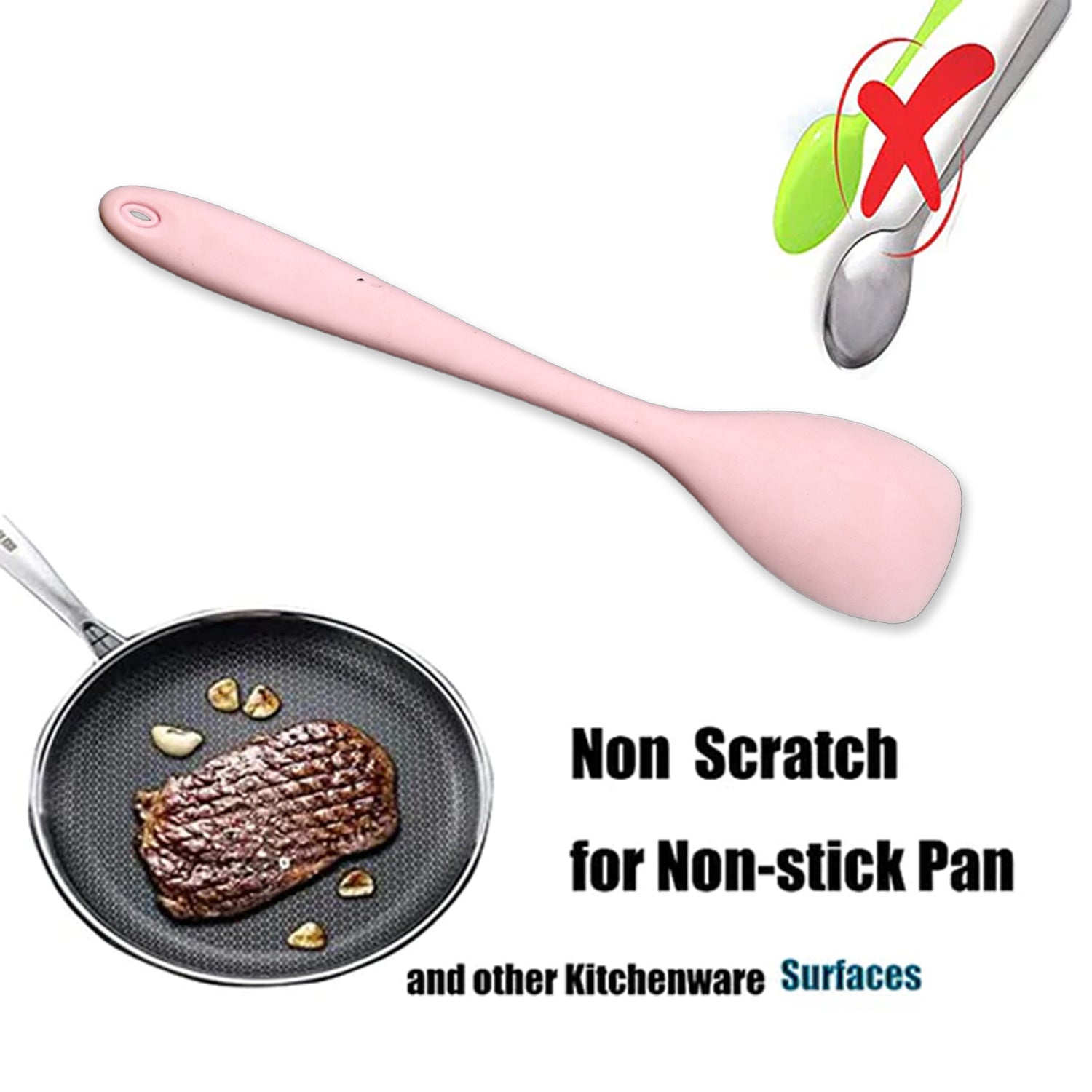 5423 Premium Silicone Spoon Spatula Heat Resistant Rubber Cooking Utensils Set, Seamless Design Baking kitchen Spatulas for Nonstick Cookware (28cm)