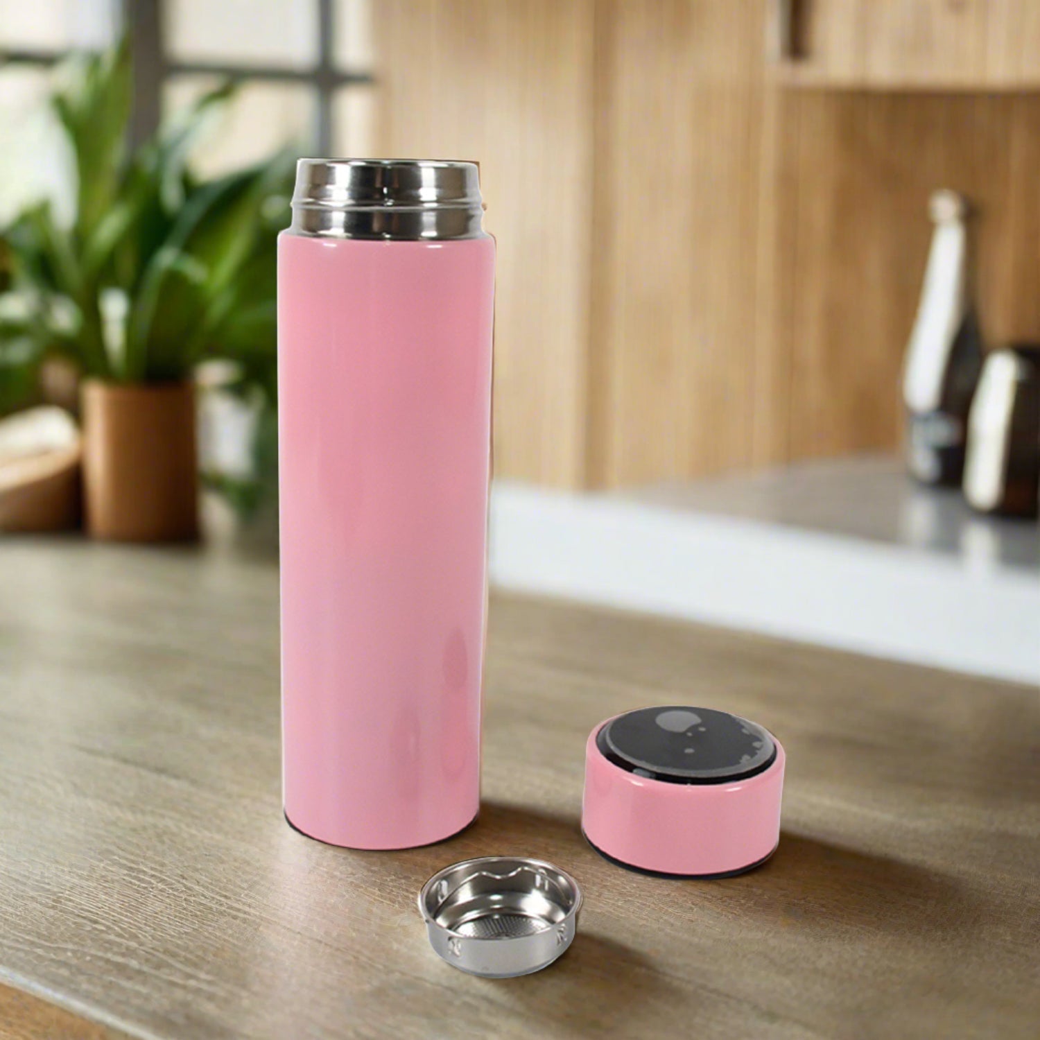 12994 Smart Vacuum Insulated Water Bottle with LED Temperature Display, Cold & Hot | Leak Proof | Office Bottle | Gym | Home | Kitchen | Hiking | Trekking | Travel Bottle (Mix Color & Design / 500 ML)