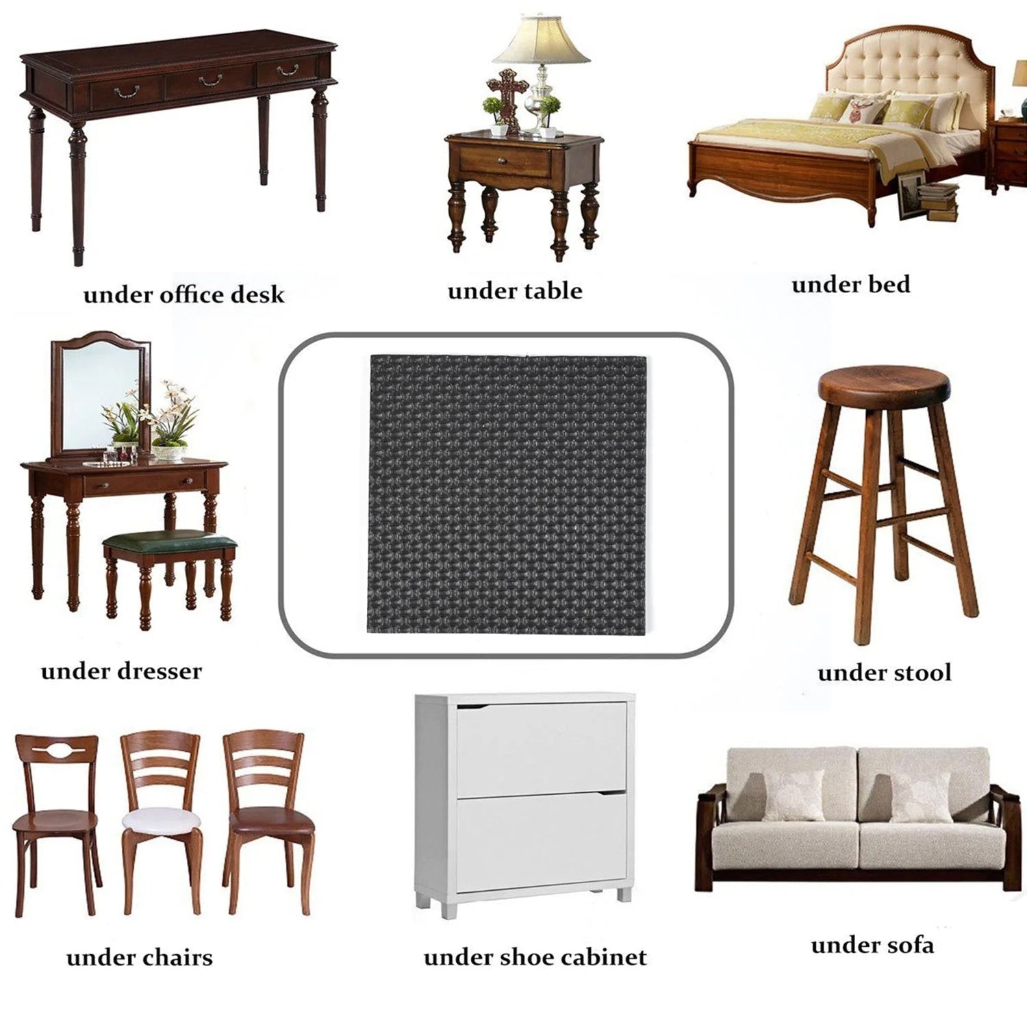 Square, Round Felt Pads Non Skid Floor Protector Furniture Sofa Furniture Chair Balance Pad Noise Insulation Pad (Not adhesive)