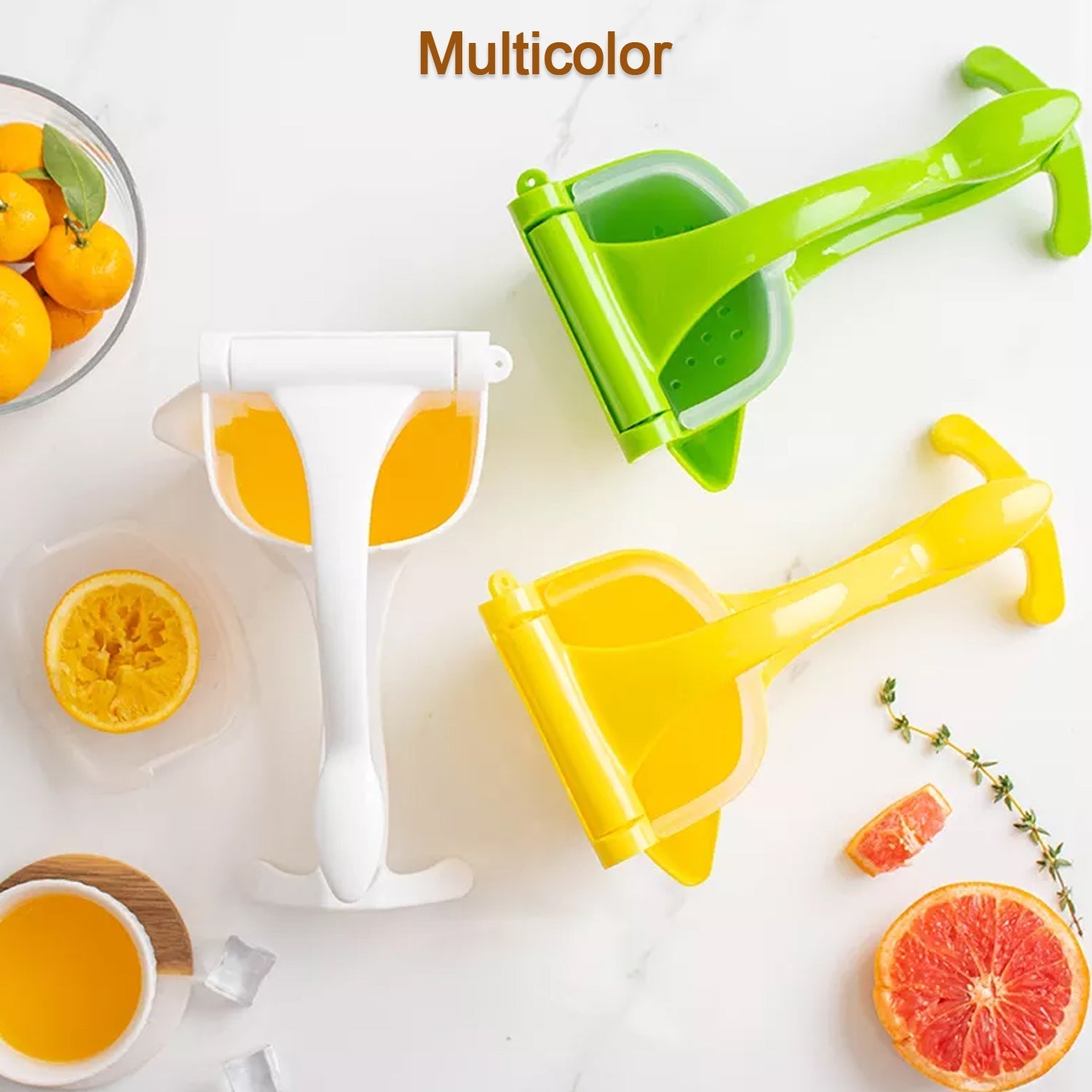 2337A Manual Plastic Fruit Juicer, Hand Press Lemon Squeezer Hand Juicer Citrus Press Juicer Fruit Extractor Tool for Orange, Limes, Lemon ( Brown Box )