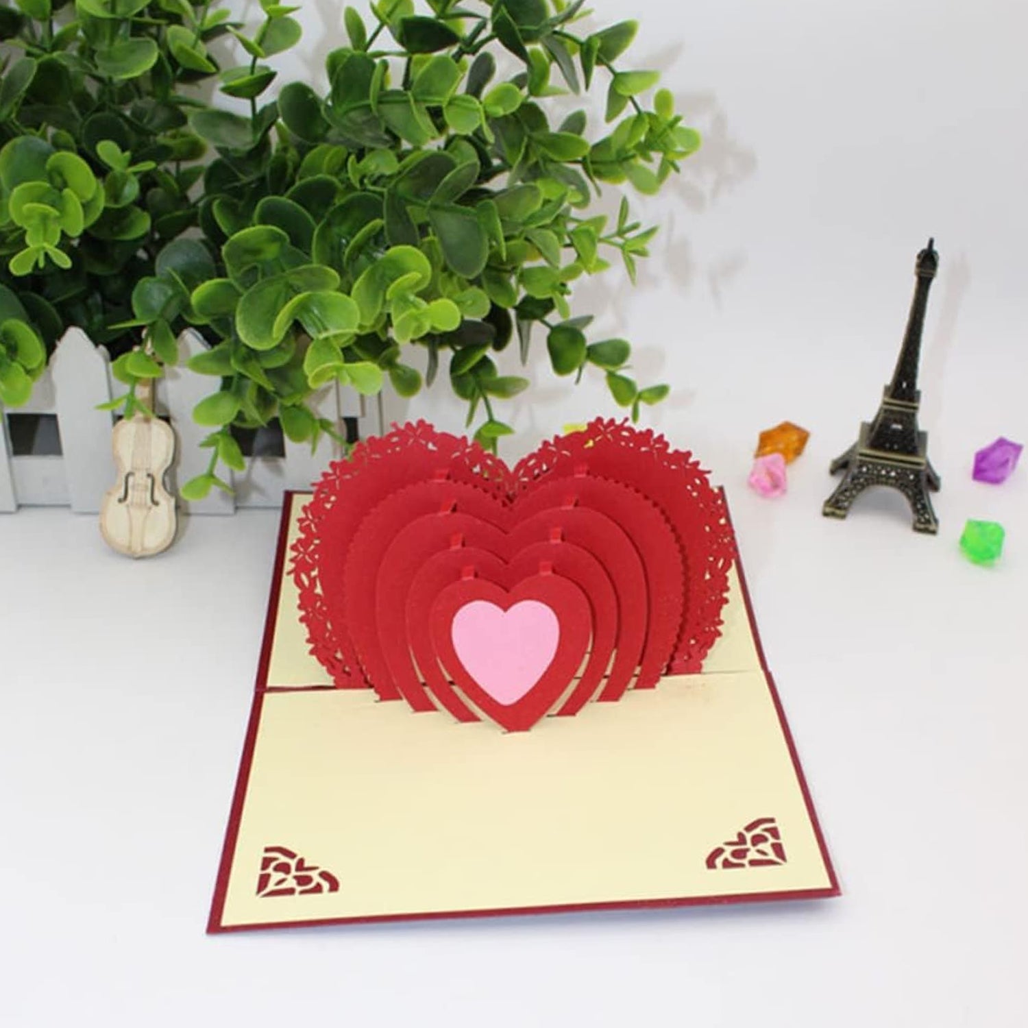3D Paper Wish Card High Quality Paper Card All Design Card Good Wishing Card (All 3D Card Birthday, Christmas Card, Cartoon Card, Love Heart Card) (1 Pc)