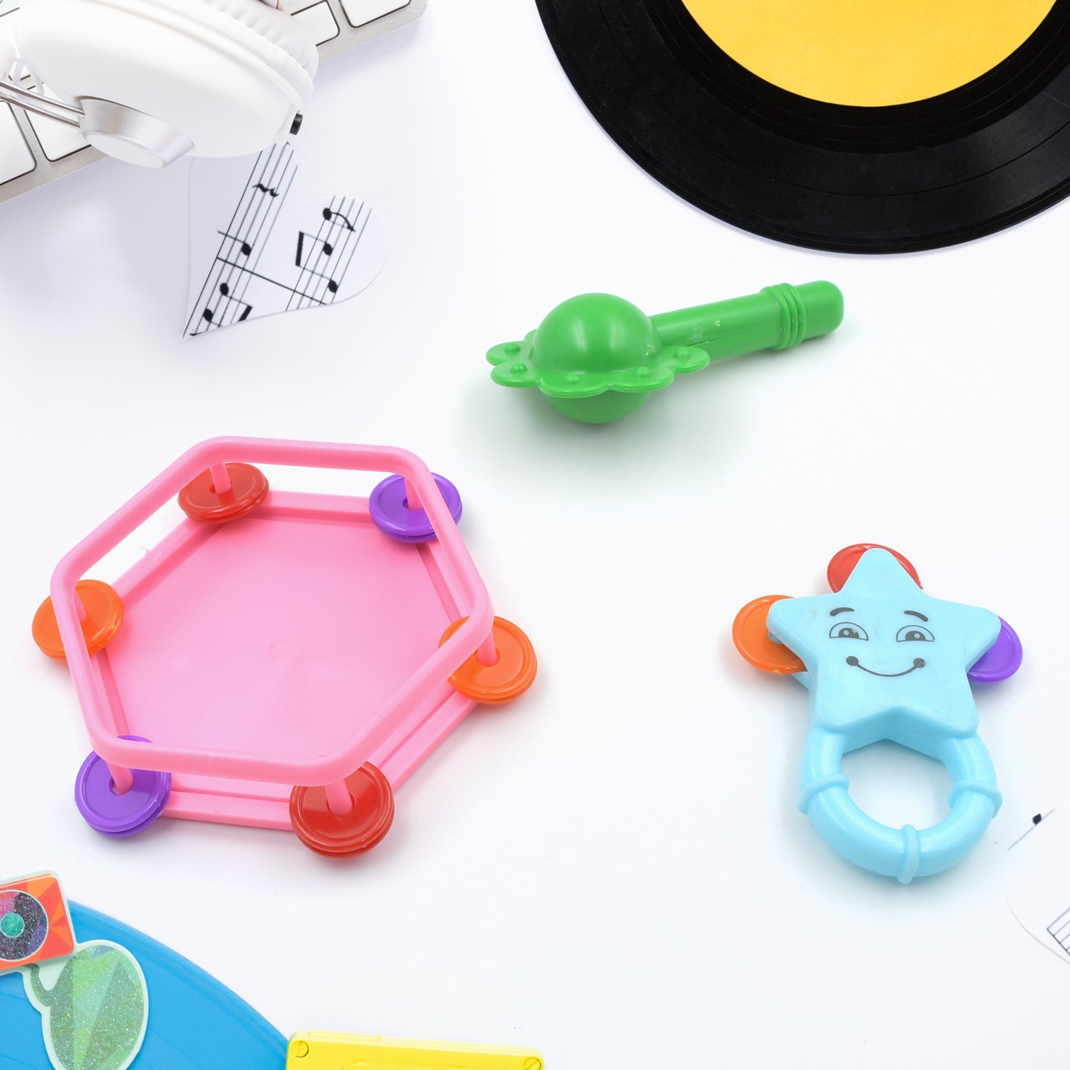4377 Musical Gallery Khanjari Musical Instrument Toy Baby Play Toy Fun Return Gift for Kids Birthday (3 Pc Set)