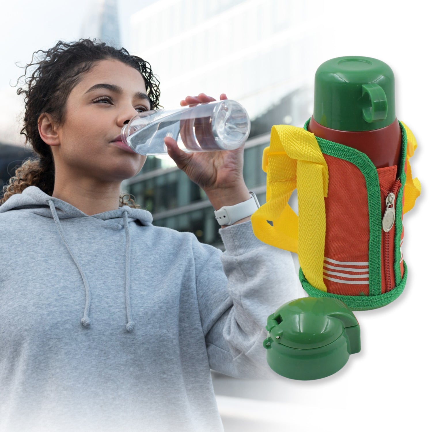 12544 Premium Stainless Steel Insulated Sipper Bottle Print Water FlaskCartoon Vacuum Hot Cold For Kids / Travelling Water Bottle for Kids with Pop up Straw, Double Wall Thermos with Straw & Bottle Zippe Cover For office/Gym/School (550 ML)