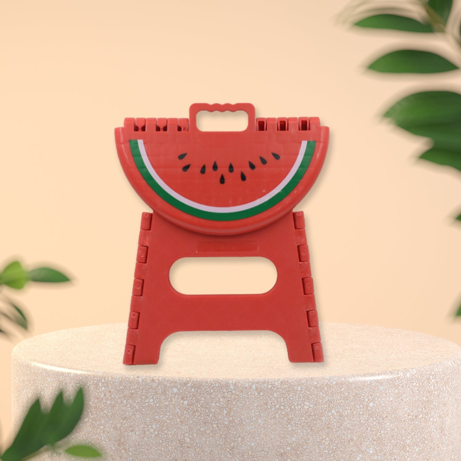 4365 Mix Color Creative Thickening Folding Stool, Fruit Pattern Plastic Low Stool for Kindergarten Small Bench Hinge Handle Design,Learn Game Children's Kids Table Indoor Household Children's Chair Lightweight