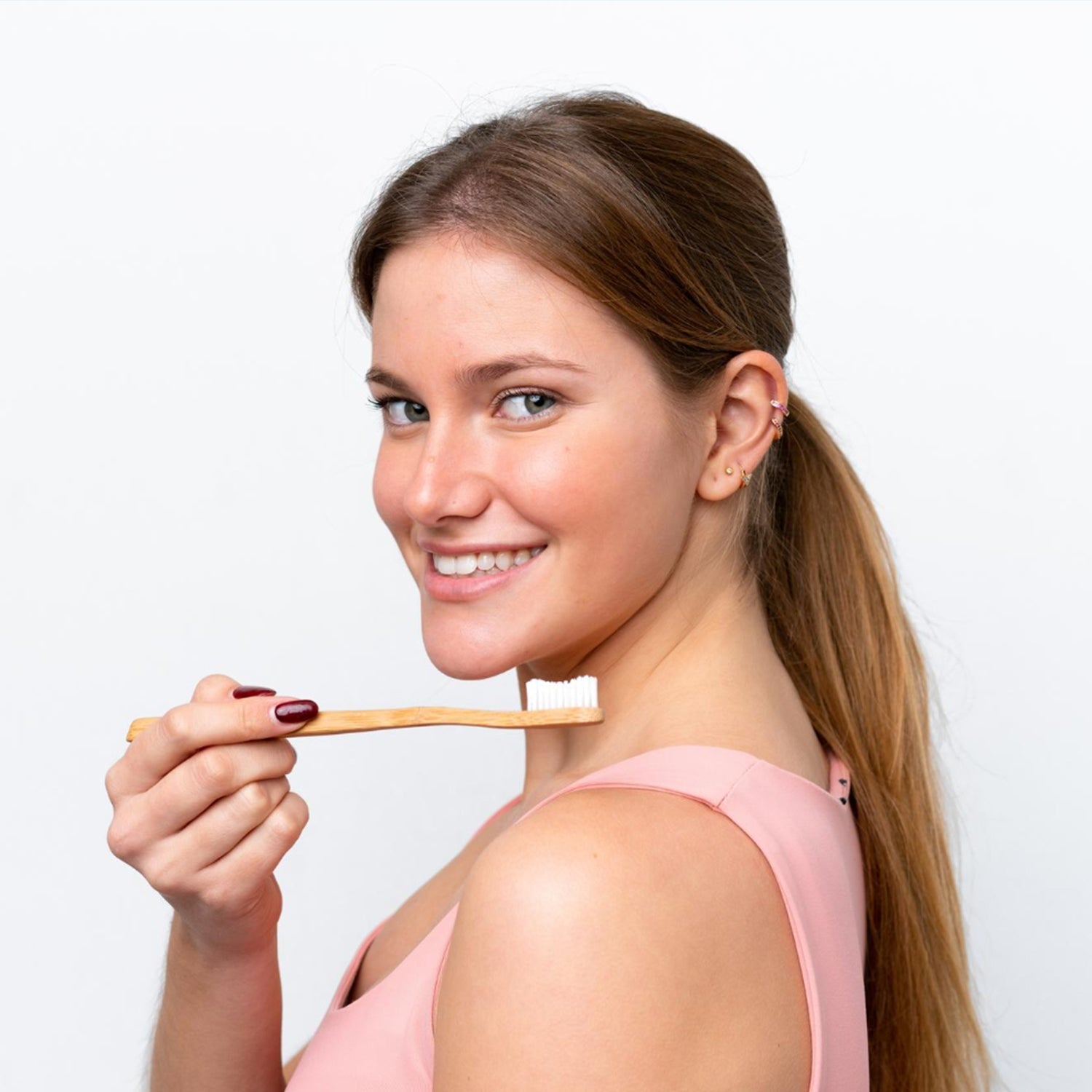 13084 Bamboo Wooden Toothbrush Soft Toothbrush Wooden Child Bamboo Biodegradable Toothbrush, Manual Toothbrush for Adult, Kids (15 pcs set / With Round Box)