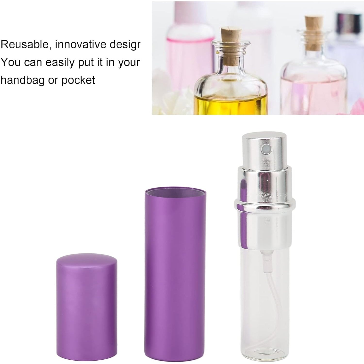12717 Empty Spray / Perfume Bottle Refillable Fine Mist Perfume For Sanitizer Travel Beauty Makeup Perfume filler (1 Pc)