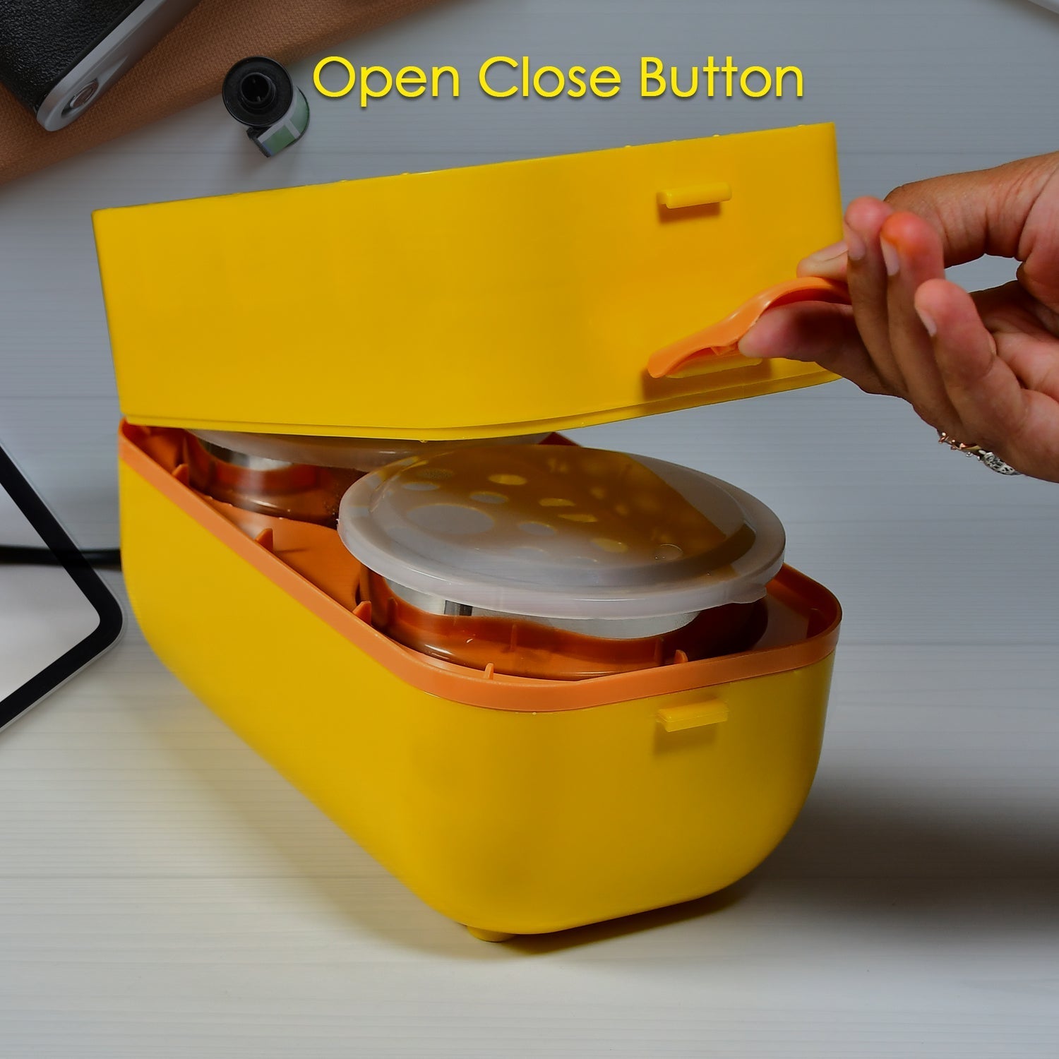 2963 1Layer Electric Lunch Box for Office, Portable Lunch Warmer with Removable 2 Stainless Steel Container.
