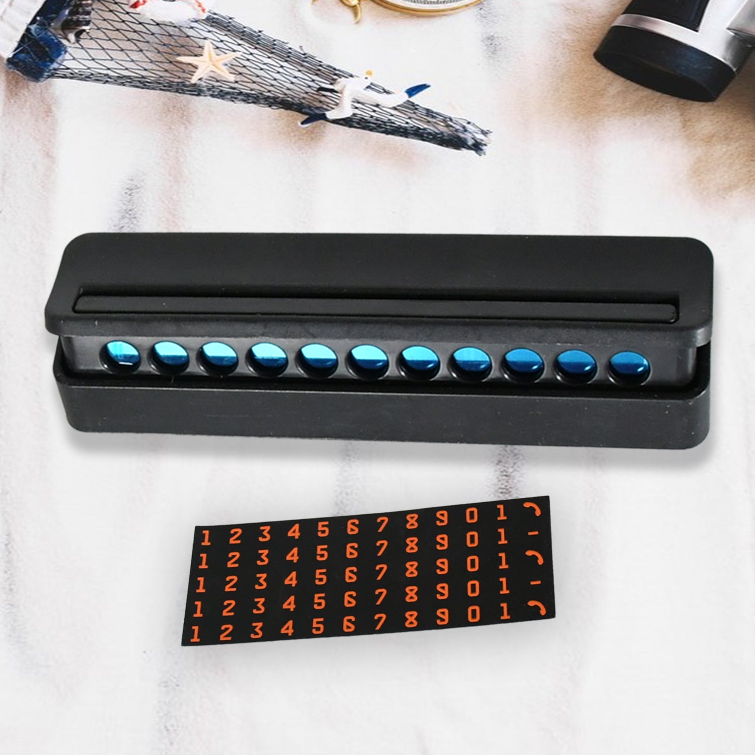 8750 Temporary Car Parking Mobile Number Display with Magnetic Numbers Stickers,Car Parking Magnetic Mobile/Telephone Number Plate (1Pc)