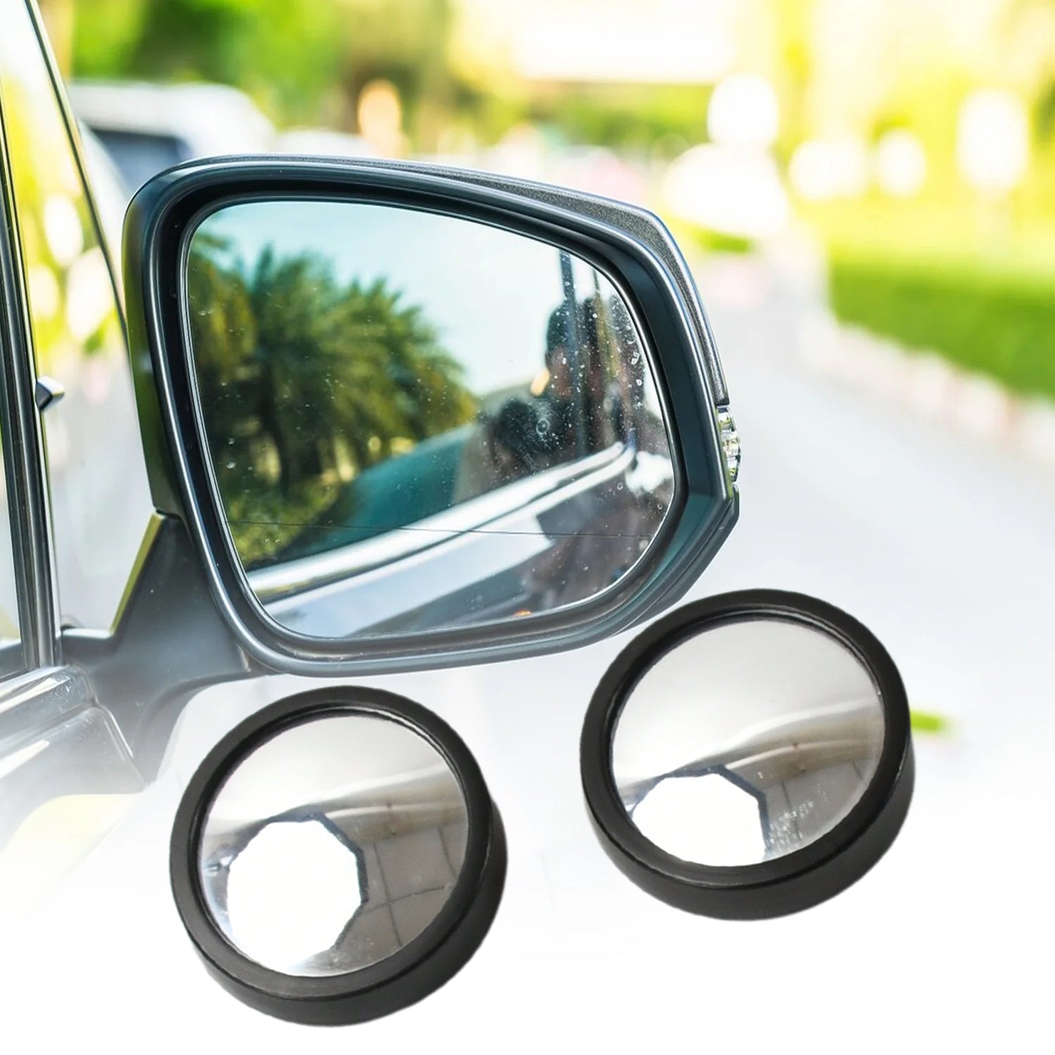 9538 Car Blind Spot Side Mirror Round HD Glass Blindspot Mirror Convex Rear View Mirror, Car Mirror Accessories Suitable to All Cars, Frameless Design (2 Pcs Set)
