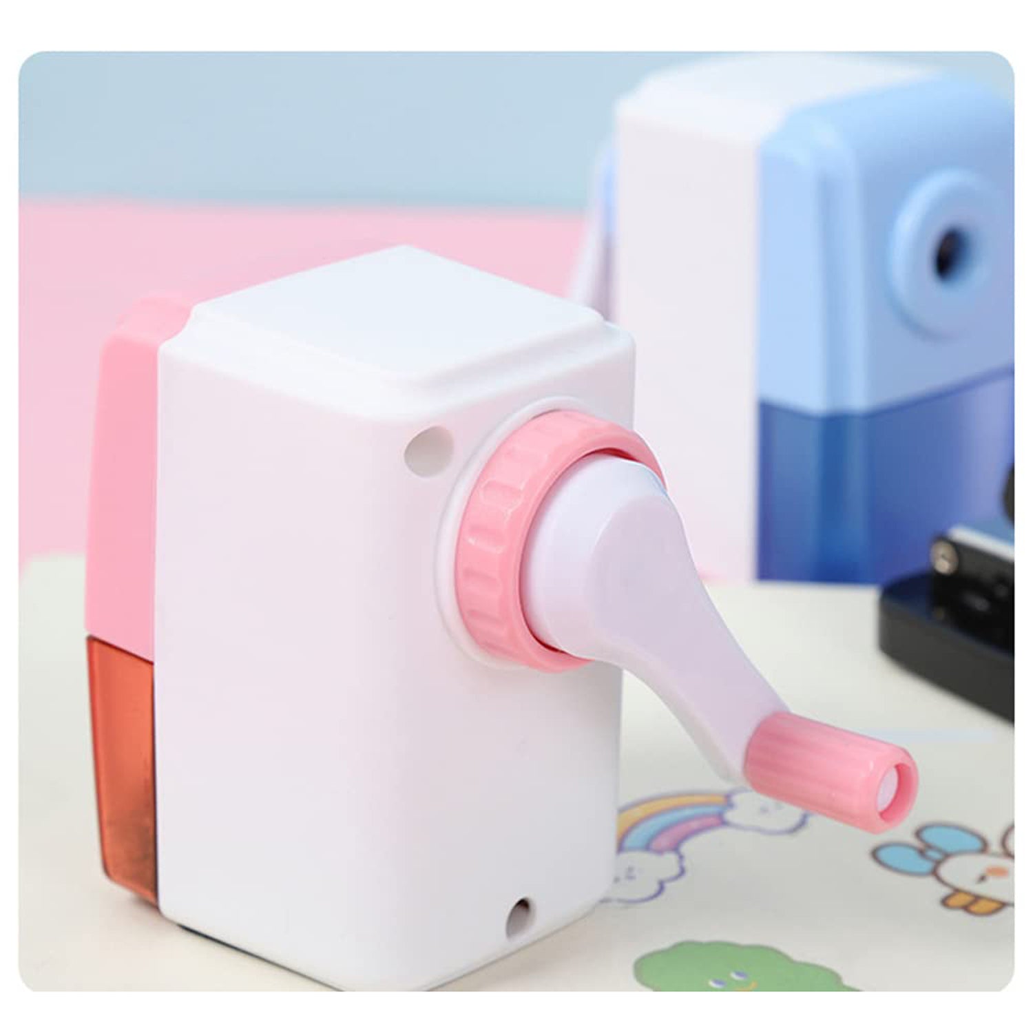 4169 Pen Pencil Sharpener | Simple Student Office Pencil Sharpener | Fashionable and Convenient Non-Slip Base Pencil Sharpener,Lightweight Manual Sharpener, Non-Slip Handle (1 Pc)