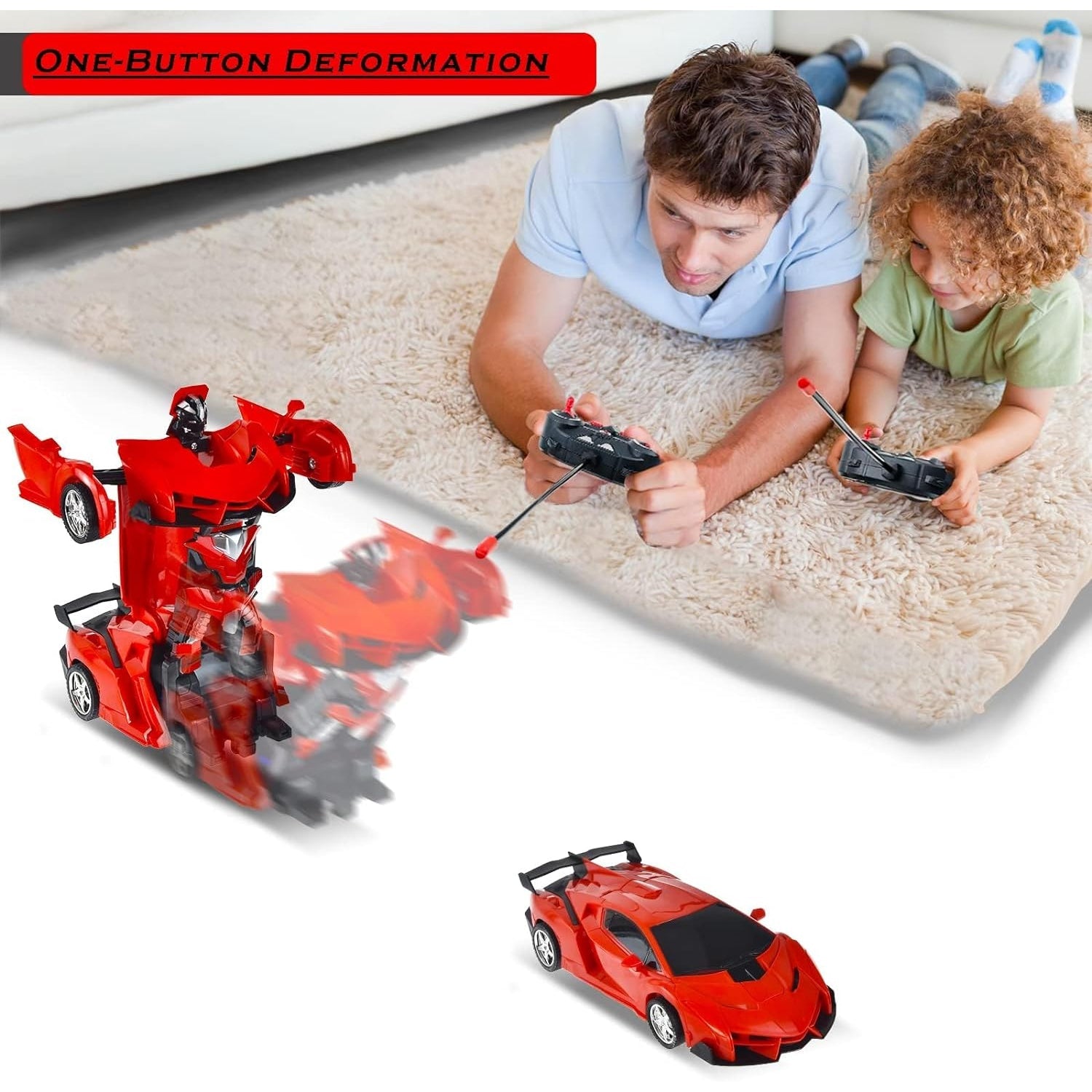 2 In 1 Automatic Robot Converted Remote Control Car With Light Scale 360°Drifting Deformation Robot Car Toy Kids Boys, Robot Convert Unique Toy For Boys (1 Pc)