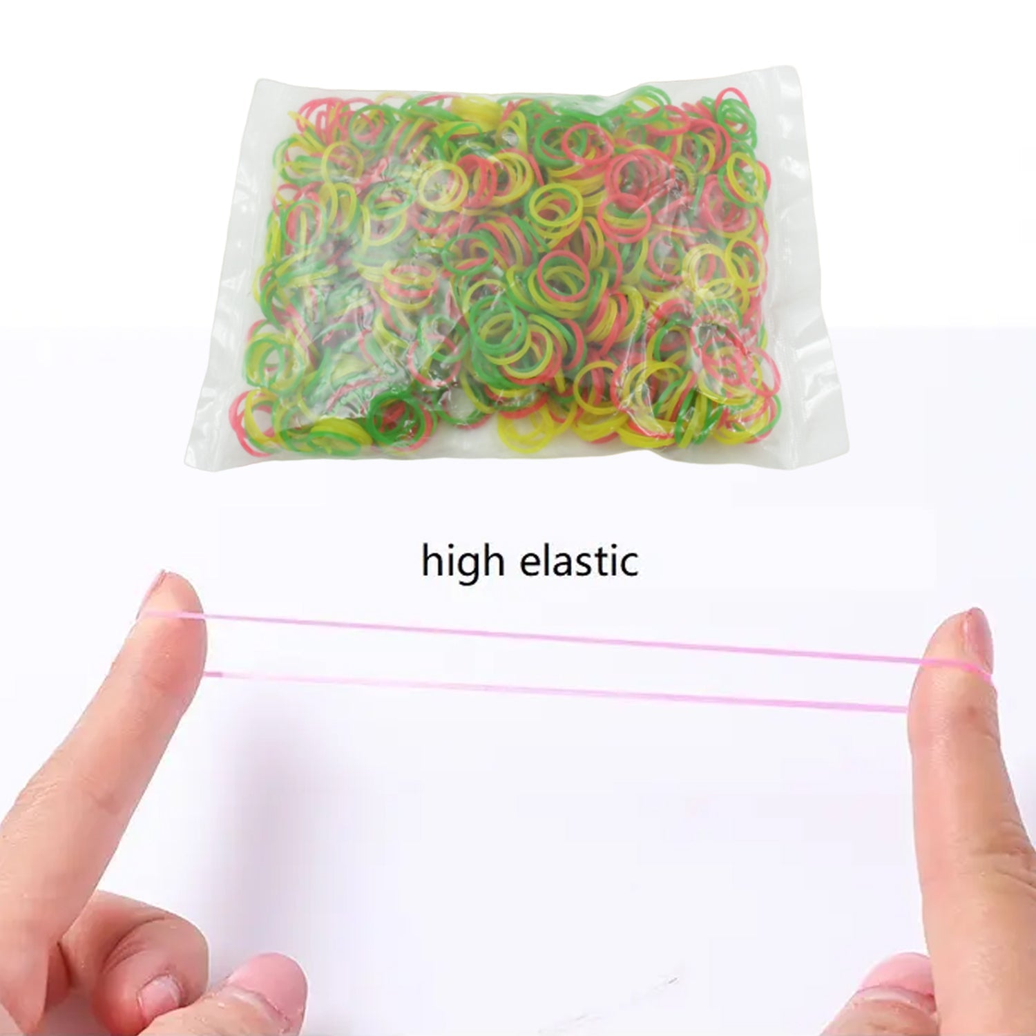 4357 Rubber Band For Office/Home and Kitchen Accessories Item Products, Elastic Rubber Bands, Flexible Reusable Nylon Elastic Unbreakable, For Stationery, School Multicolor (1 Inch, 50 GM)