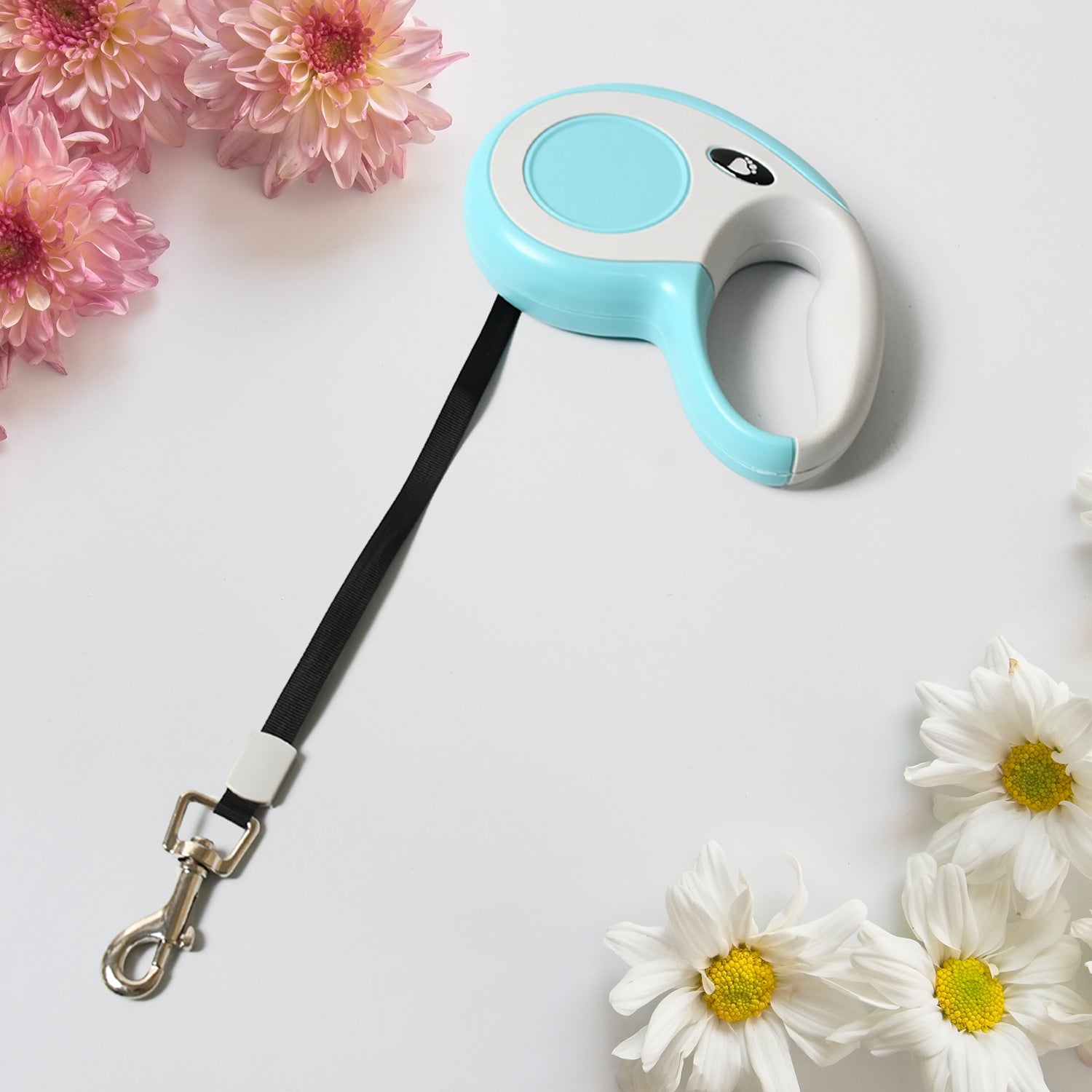 8519 Retractable Dog Leash, Pet Walking Leash with Anti-Slip Handle, Strong Nylon Tape, Tangle-Free, One-Handed One Button Lock & Release, Suitable for Small / Medium Dog Or Cat, 16.5 ft (5 m)