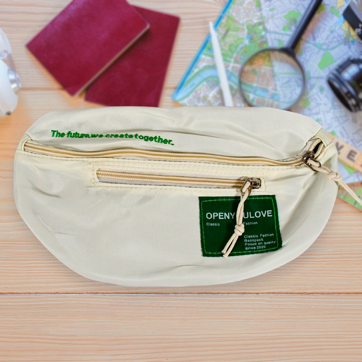 12847 Waist Bags For Men Women-Premium Stitching, Zippers Bag, Waterproof pocket, safe-Large Pack for Hiking Travel Camping Running Sports Outdoors, With Adjustable Strap Bag (Mix Design | 1 Pc)