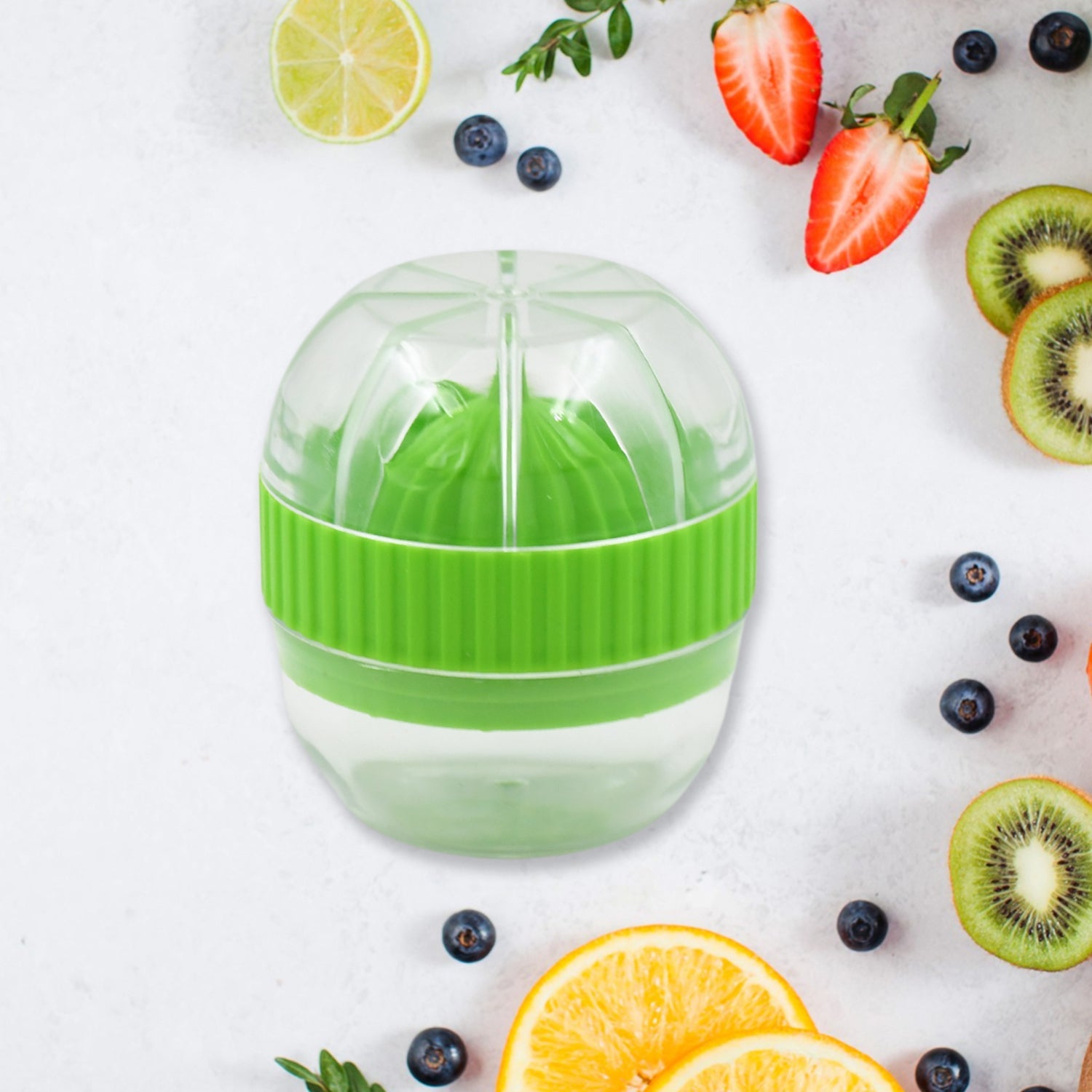 10055 Manual Drink Orange Lemon Citrus Lime Fruit Juice Juicer Squeezer, BPA Free, Press & Pourer With Lid Plastic Manual (1 Pc)