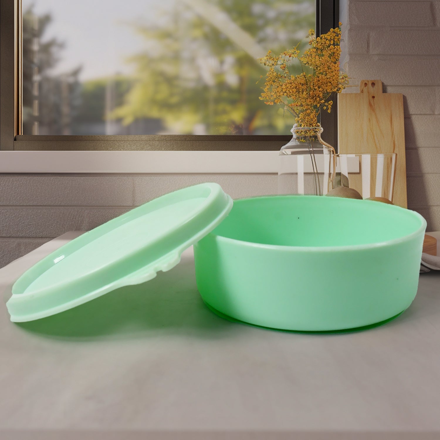 8717 Ganesh 4In1 Tiffin Box-Lunch Box | 3 Stainless Steel Containers 300 Ml Approx & Plastic Salad Container 200 Ml Approx| Plastic lid Box | Round Zip Bag | Leak Proof | Microwave Safe for Office, College and School for Men, Women