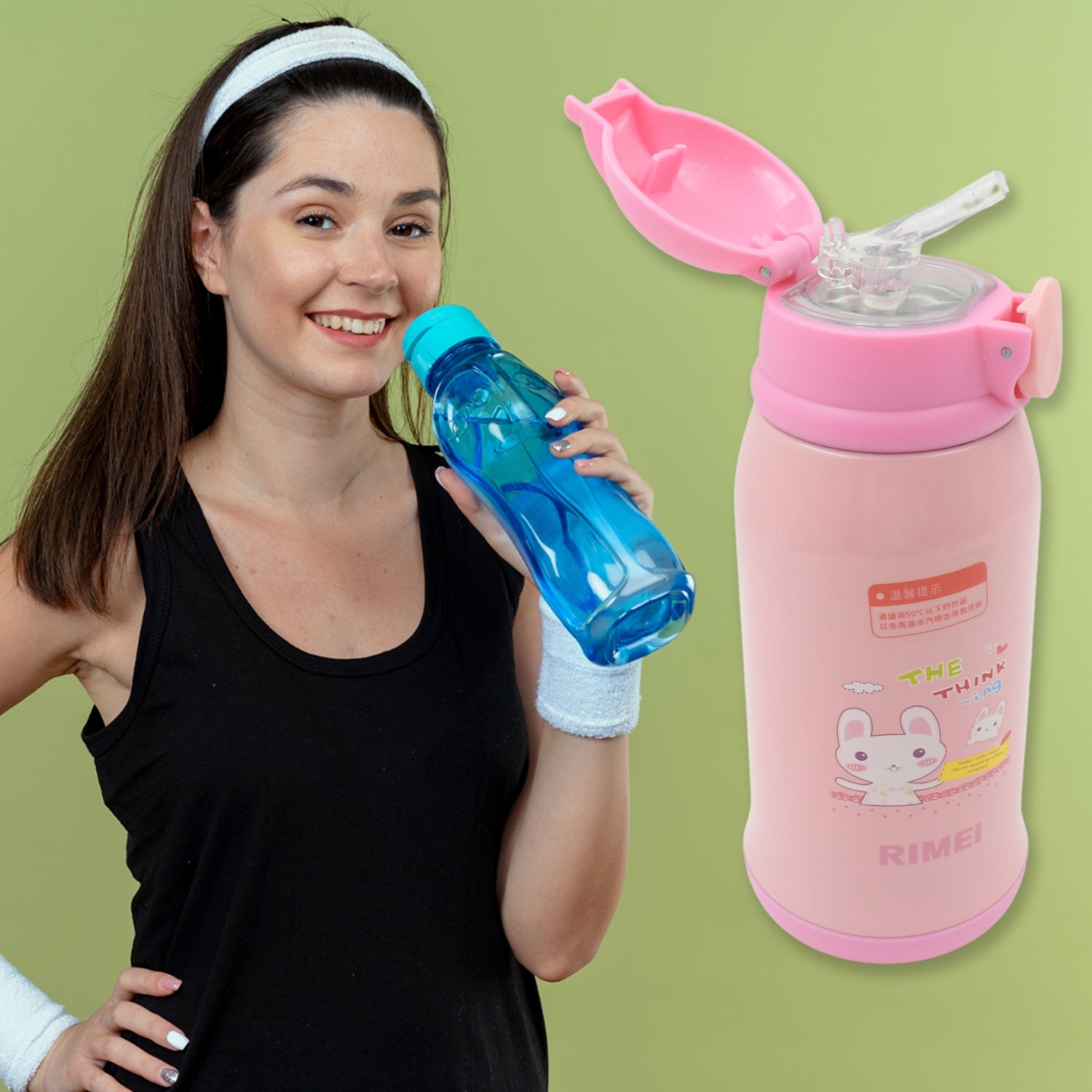 12545 Premium Stainless Steel Insulated Sipper Bottle Print Water FlaskCartoon Vacuum Hot Cold For Kids / Travelling Water Bottle for Kids with Pop up Straw, Double Wall Thermos with Straw & Bottle Zippe Cover For office/Gym/School (500 ML)