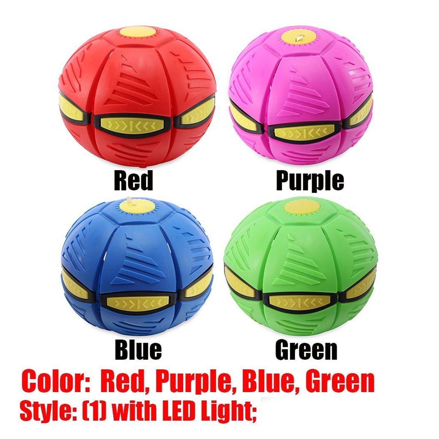 8039 Football Flat Throw Disc - with 3 LED Light Flying Toys