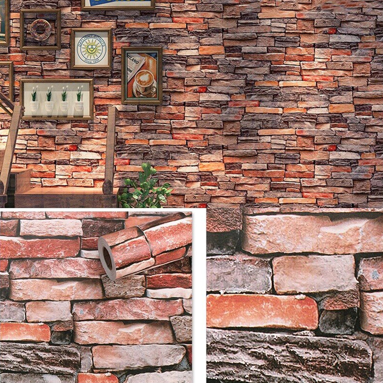 9120 Wall Stickers DIY Wallpaper Decal 3D Self Adhesive House Office Decorative, Living Room, Hall, Kitchen Shelf Contact Paper Interior