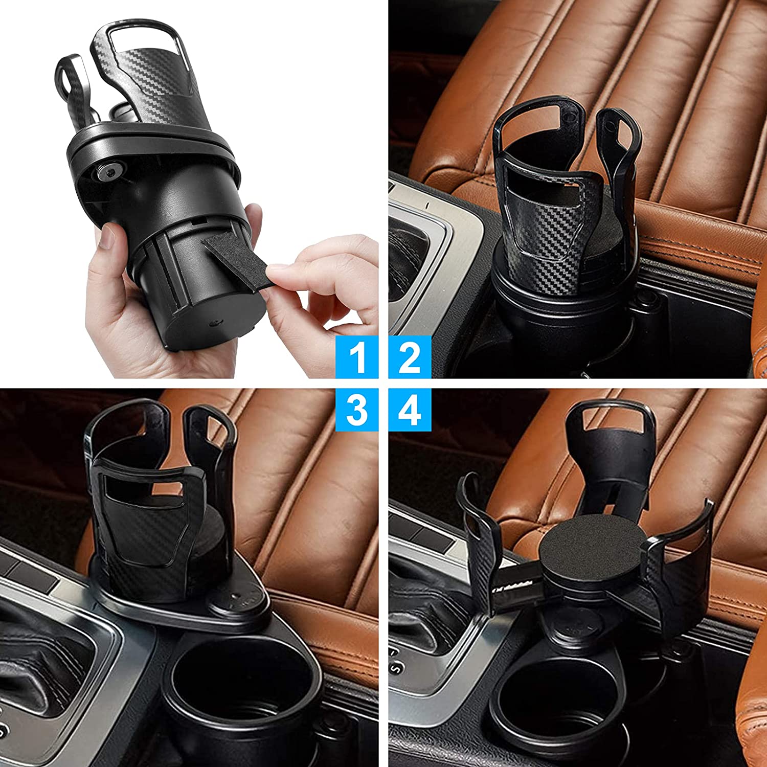 7623 Cup Holder, Seat Cup Holder Suitable for 20oz Water Bottles 2 in 1 Cup Holder Universal Vehicle Seat Bottle Mount with Set of Sponge Cushion for Vehicle