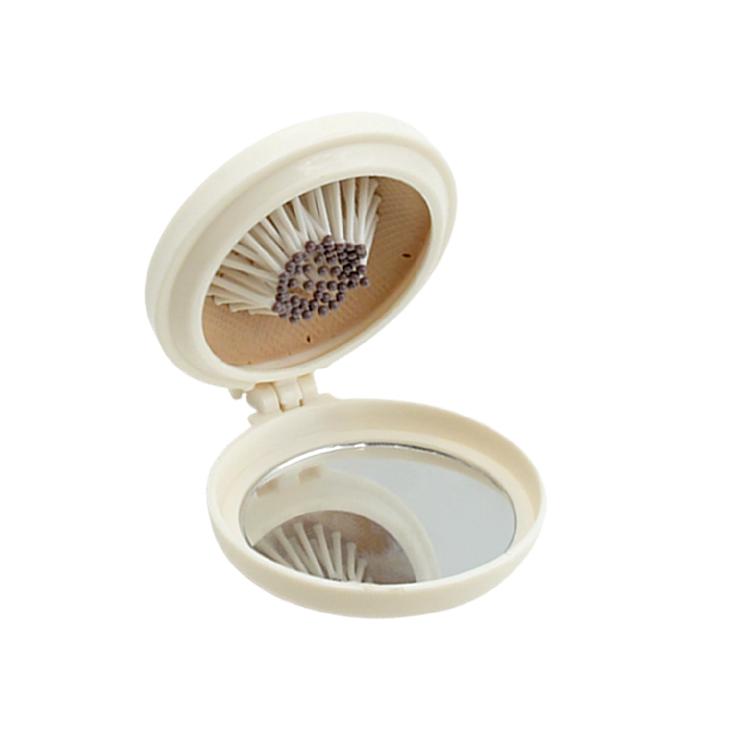 8412 Foldable Travel Mirror Hair Brushes, 1pc Round Portable Folding Pocket Hair Brush, Mini Hair Comb Compact Travel Size, Hair Massage Comb, For Men Women And Girls