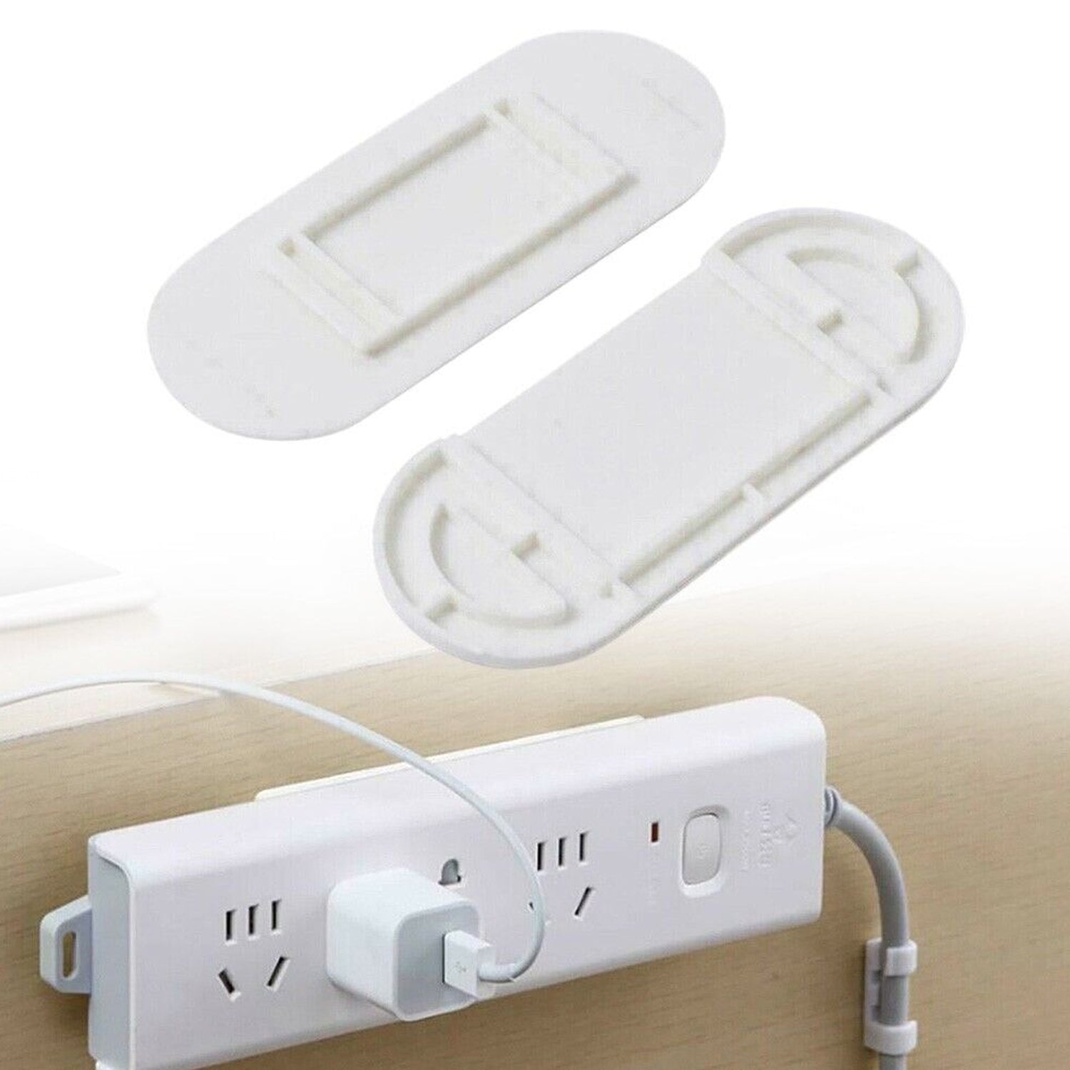 1212 Self Adhesive No Hole Wall Mount, Reusable, Non Residue Plug Organizer For Home Office & Multiuse Device, Wall Socket Holder Power Strip Holder Wall Mount Wall Hanging