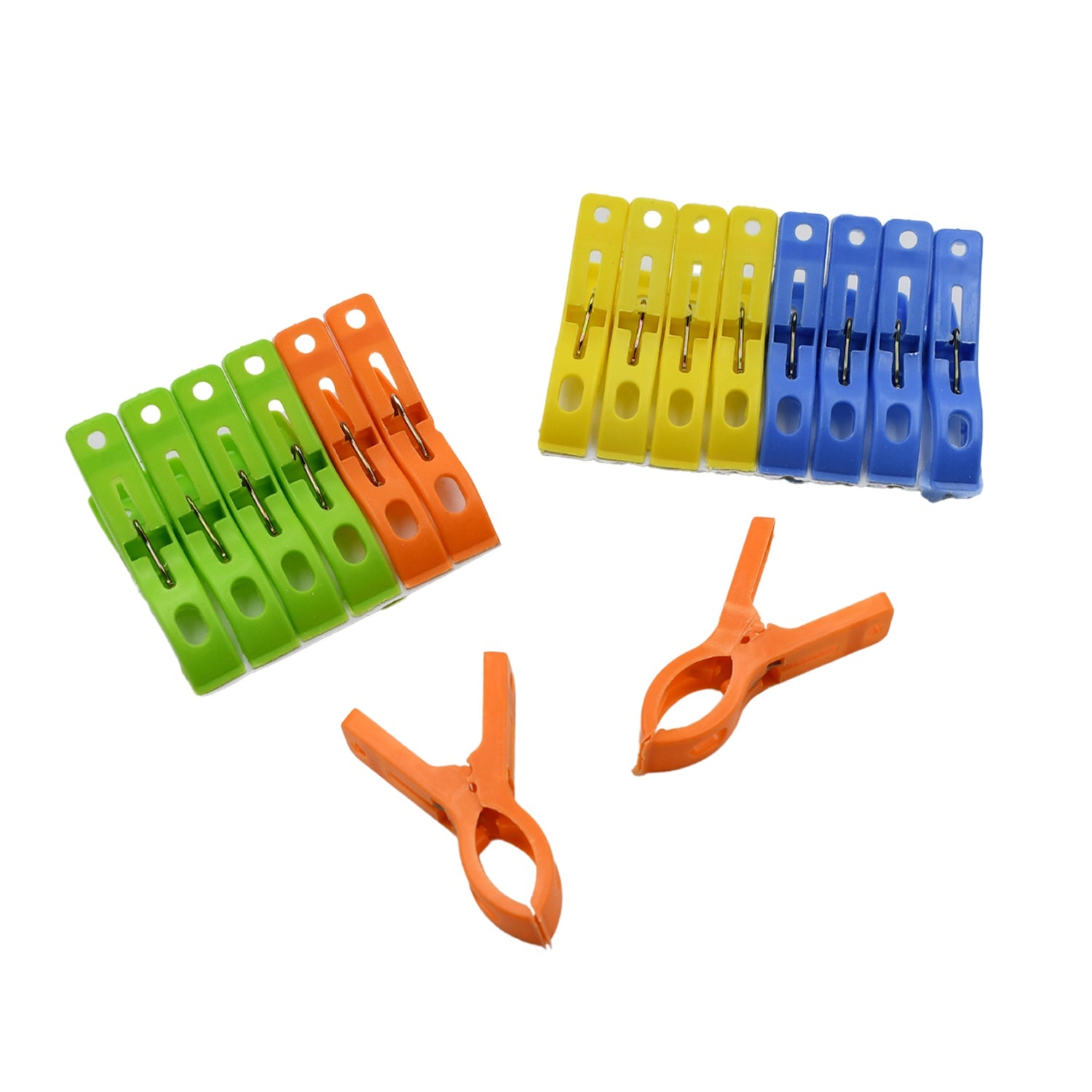 7893A MULTIFUNCTION PLASTIC HEAVY QUALITY CLOTH HANGING CLIPS, PLASTIC LAUNDRY CLOTHES PINS SET OF 16PC