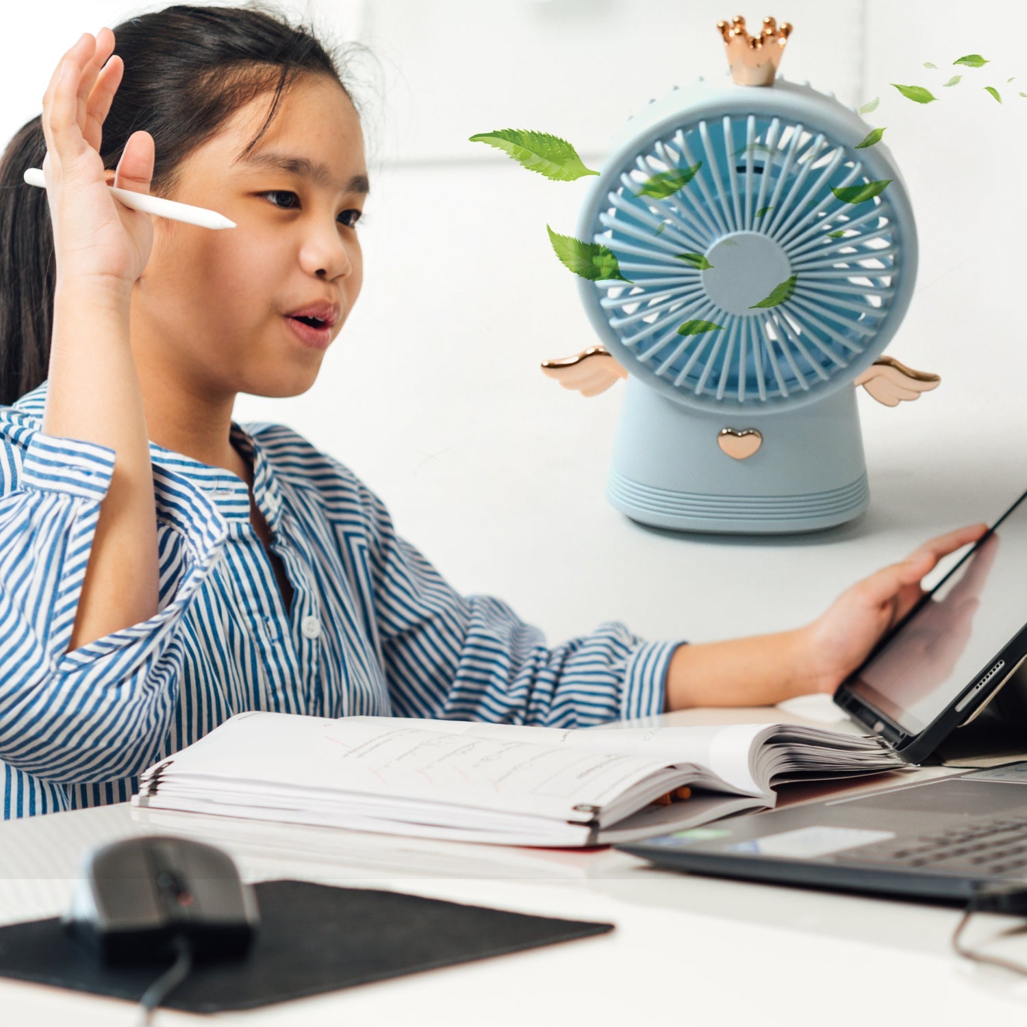 17791 Cute Electric Mini Handheld Fan, Portable USB Rechargeable Mini Fan for Home, Office, Travel and Outdoor Use (1 Pc)