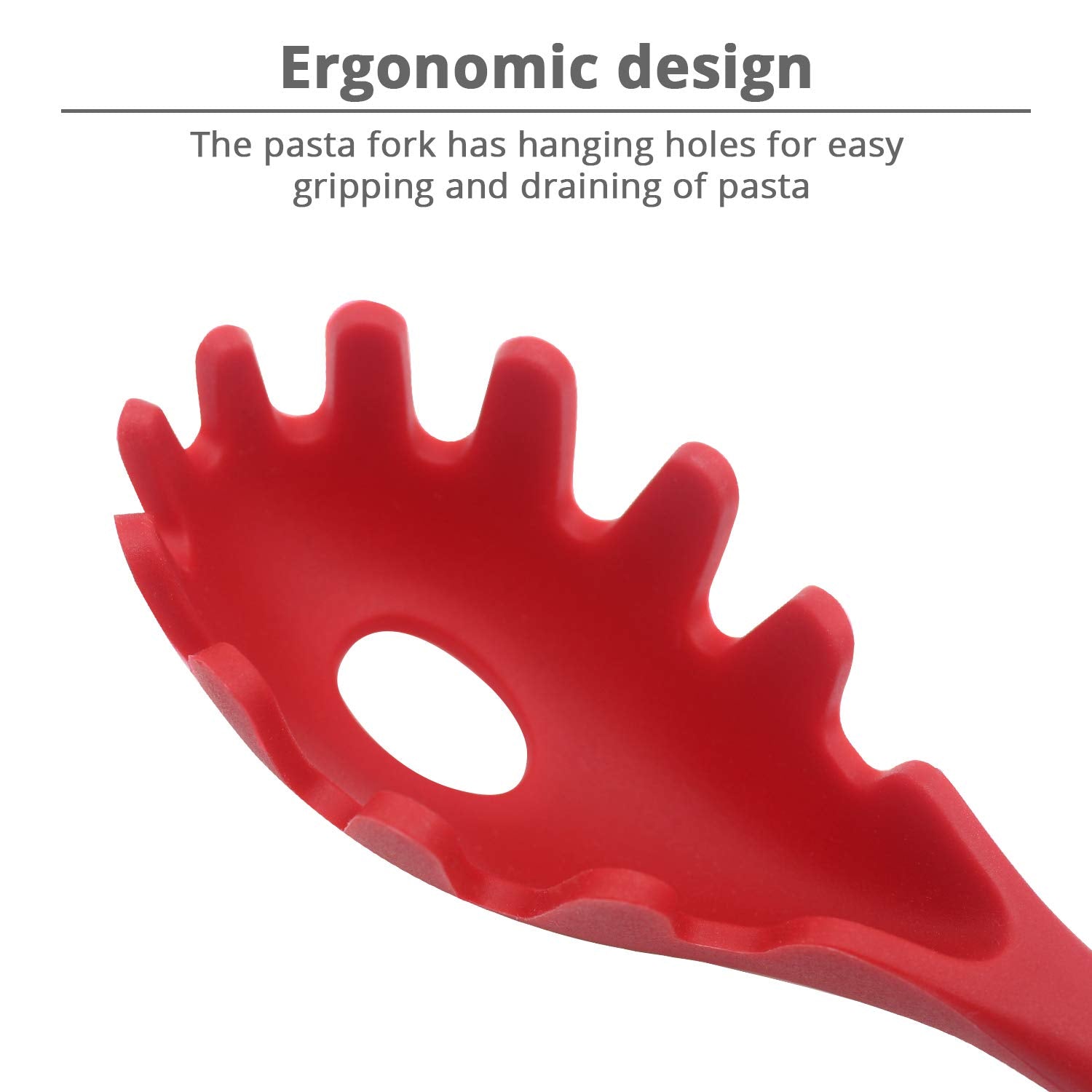 5431 Silicone Spaghetti Spoon Pasta Spoon Easy Clean for Your Home Restaurant (22cm)