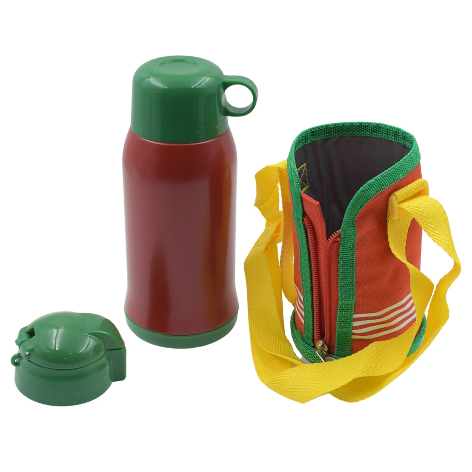 12544 Premium Stainless Steel Insulated Sipper Bottle Print Water FlaskCartoon Vacuum Hot Cold For Kids / Travelling Water Bottle for Kids with Pop up Straw, Double Wall Thermos with Straw & Bottle Zippe Cover For office/Gym/School (550 ML)