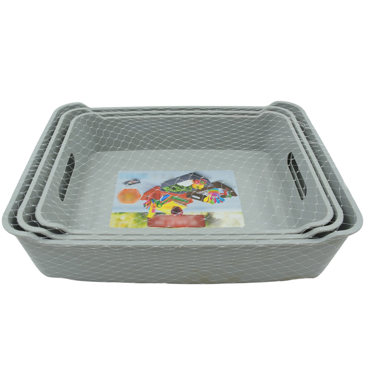 3645 Multipurpose Organising & Storage Plastic Tray, Fruit & Vegetable/ Multi Purpose Tray, Organizer for Kitchen, Countertop, Cabinet, Bathroom Plastic Storage Basket For Store Fruits, Vegetables, Magazines, Cosmetics, Stationary Set of 3