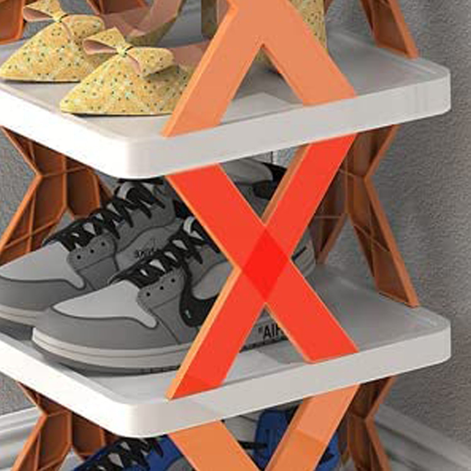 9054A 6 LAYER SHOE RACK DESIGN LIGHTWEIGHT ADJUSTABLE PLASTIC FOLDABLE SHOE CABINET STORAGE PORTABLE FOLDING SPACE SAVING SHOE ORGANIZER HOME AND OFFICE