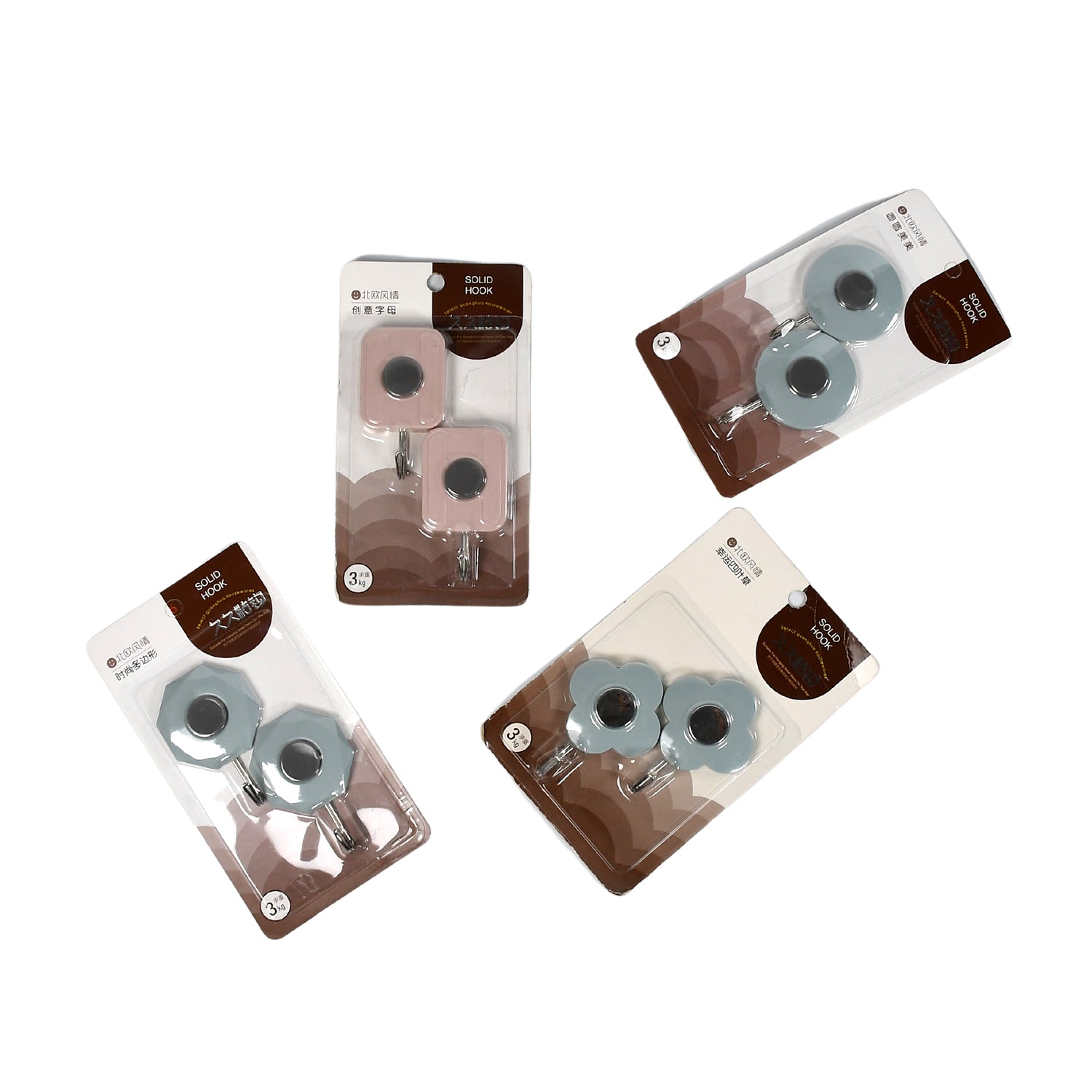 4499 Multi Design Strong Adhesive Hook Wall Hooks High Quality Premium Hook For Home , Office , & Multiuse Hook ( Set of 4 )