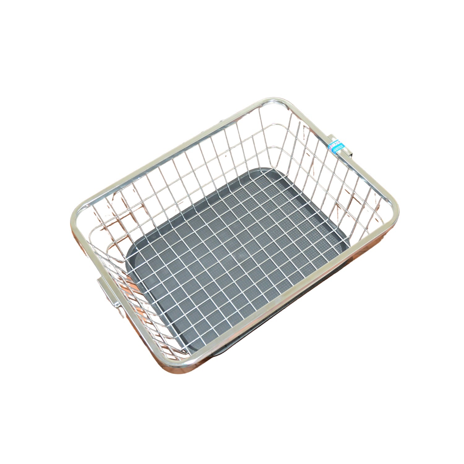 5853 Dish Drainer Rack With Drip Tray Stainless Steel Dish Drainer Rack with Drip Tray, Utensil Drying Stand for Kitchen Plate Rack Bartan Basket for Kitchen Utensils/Dish Drying Rack with Drainer/Bartan Basket/Plate Stand ( 57 x 45 x 19 cm)