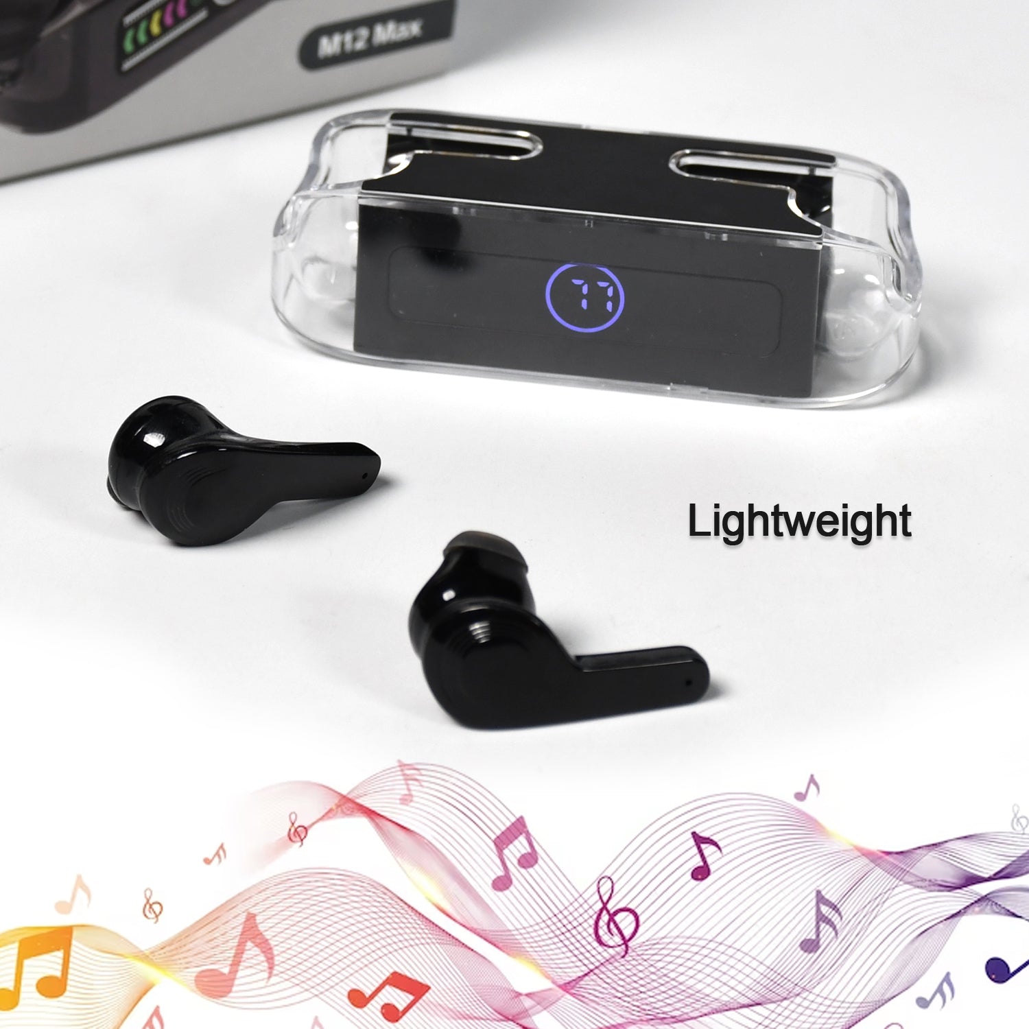 6705 Earphones, with touch control, Black Bluetooth M12 Max Wireless Technology Stereo Sound made with High-end Material