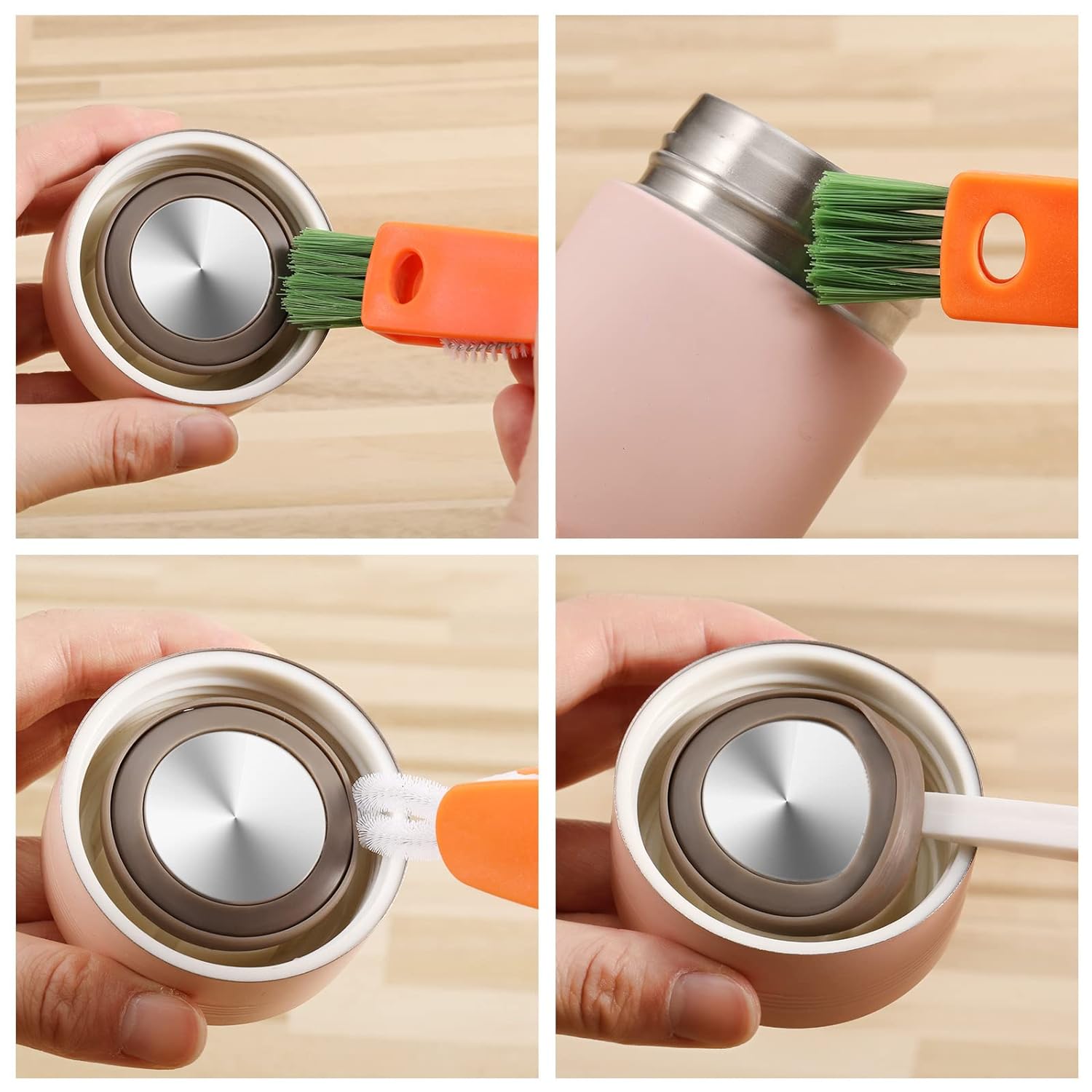 6483 3 in 1 Multifunctional Cleaning Brush Mini Glass Cover Cleaning Brush Bottle Cleaning Brush Set Cup Cleaner Brush Bottle Cap Detail Brush for Bottle Cup Cover Lid Home Kitchen Washing Tool (1 Pc)