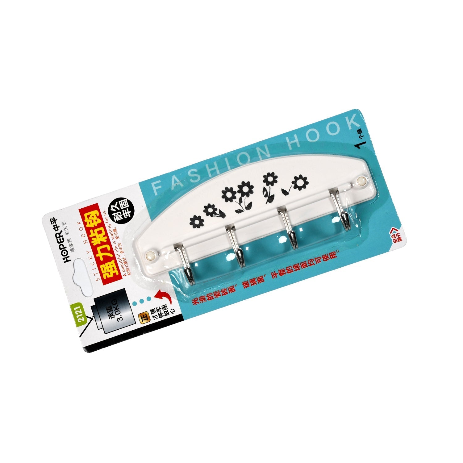 7901 Wall Adhesive Hook Hanger 4 Hooks Hanger Strong Multipurpose Hanger Hooks