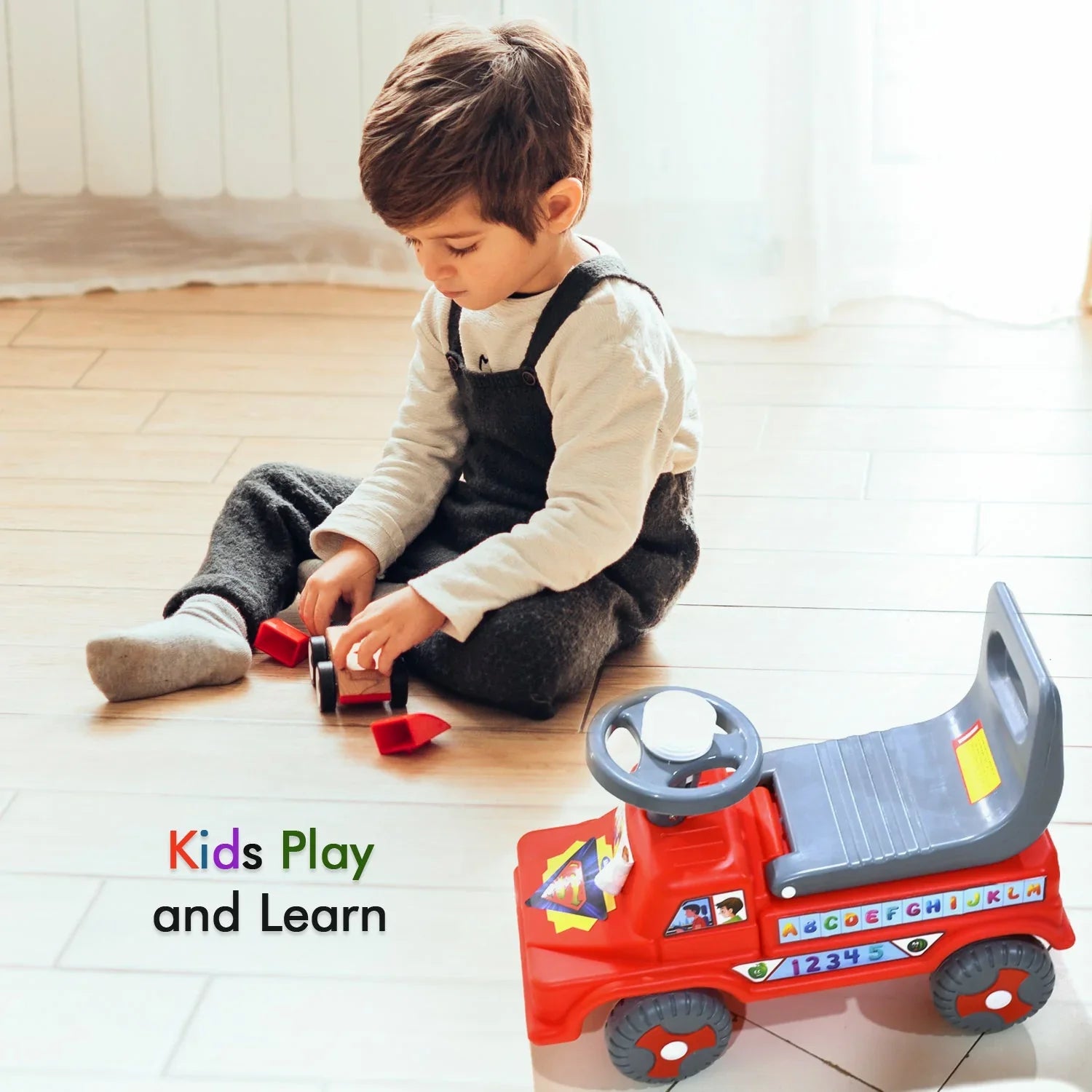 4323 Baby Ride on Push Car for Kids | Kids Baby Big Car Ride on Toy with Backrest Musical Horn For Children Kids Toy Ride-on, Truck, Etc Suitable for Kids Boys / Girls | Ride on Baby Car for Kids to Drive Boys, Girls