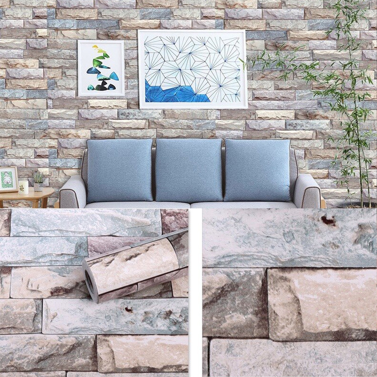 9120 Wall Stickers DIY Wallpaper Decal 3D Self Adhesive House Office Decorative, Living Room, Hall, Kitchen Shelf Contact Paper Interior