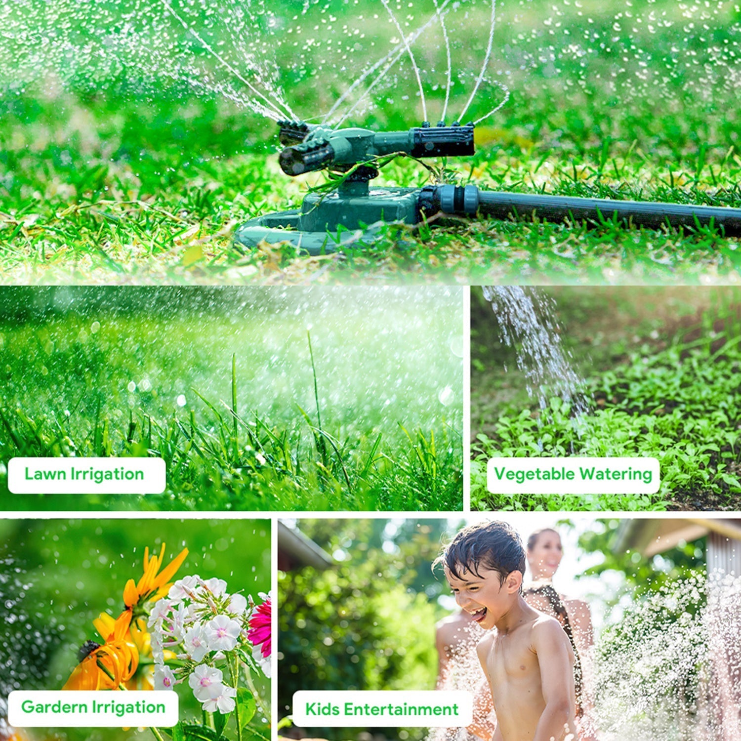 7482 360 Degree 3 Arm Sprinkler for Watering Garden and Lawn Irrigation Yard Water Sprayer