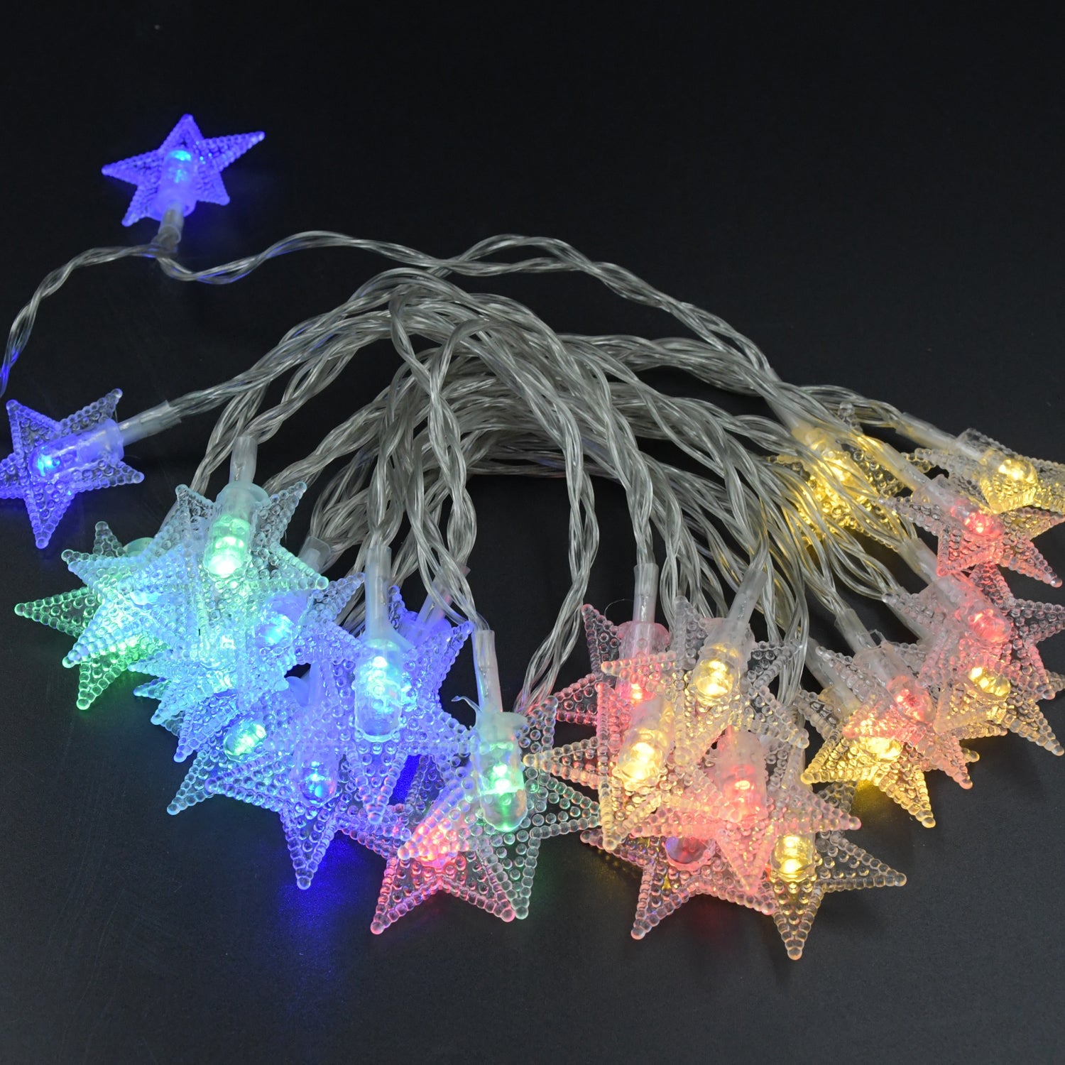 6603 28 LED / Star 3.9 Meter Star Shape Led Light Battery Operated with Flashing Modes for Home Decoration, Kids Room, Waterproof Diwali & Wedding LED Christmas Light Indoor and Outdoor Light ,Festival Decoration (Multicolor Battery Not Included 3.9Mtr)