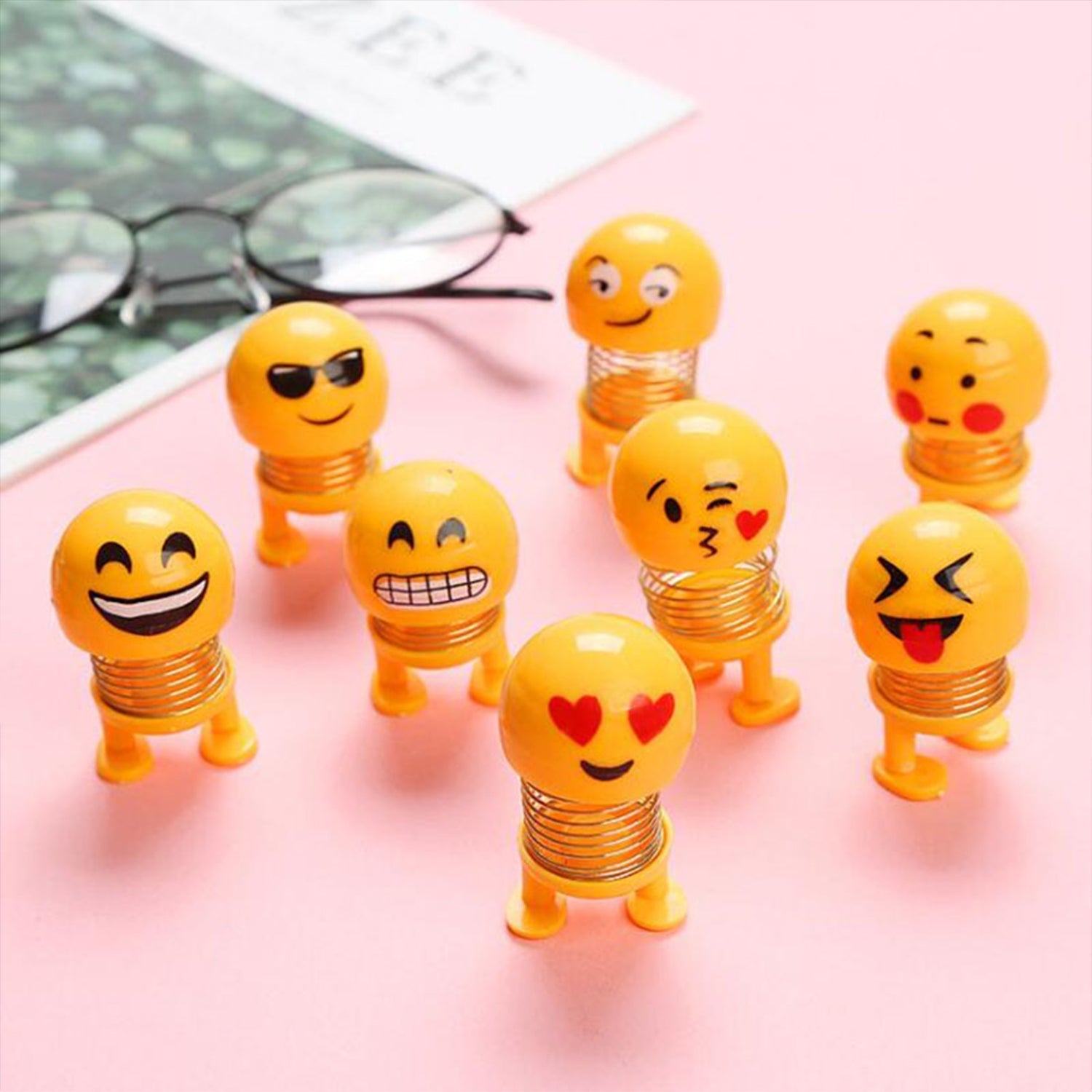 4714 Emoji Shake Car Dashboard Doll Dance for Car interior Decoration With LED Light