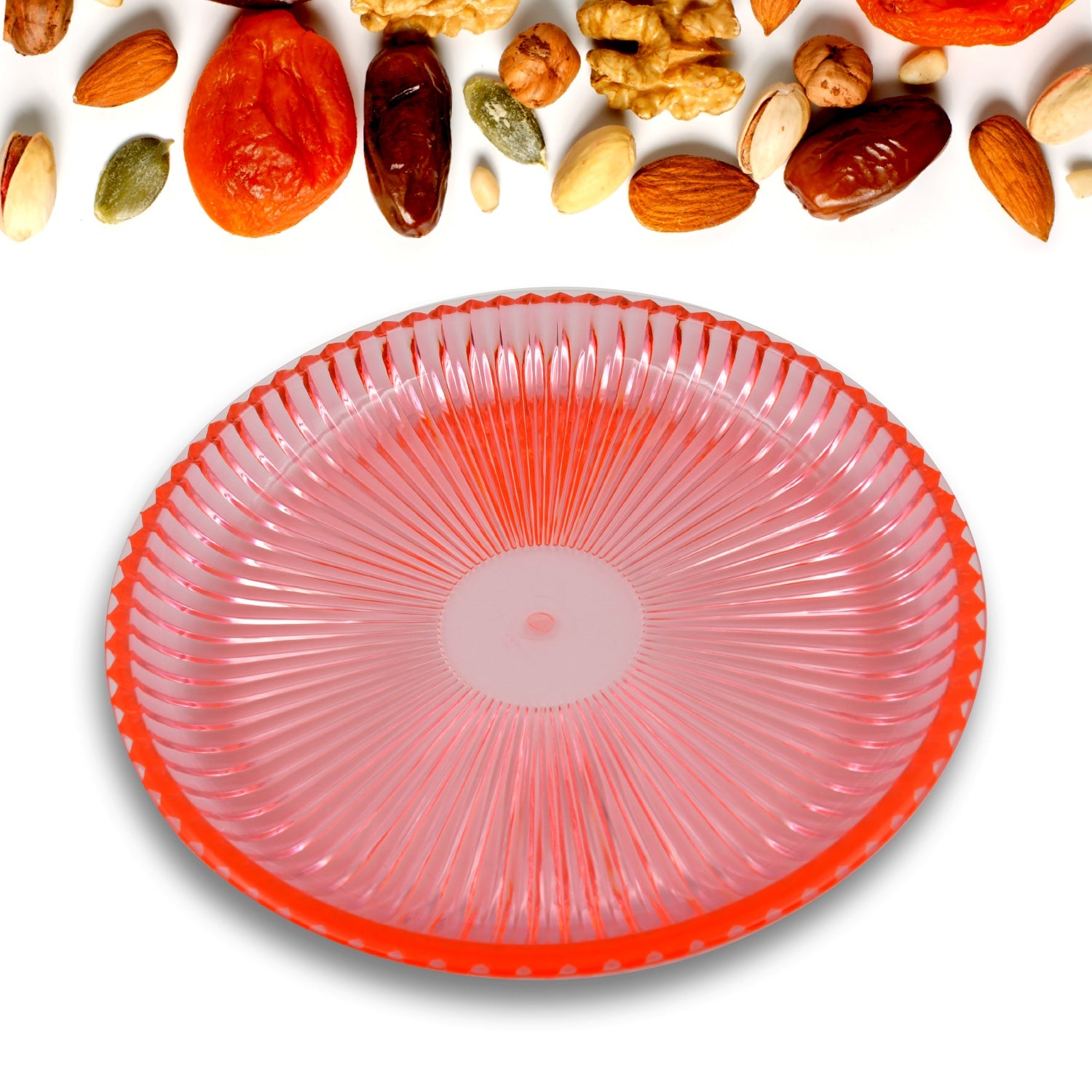 Round Plastic Dinner Plate / Tray / Snacks / Breakfast Plate friendly Plastic Plate for Kids Party Supplies Birthday Holiday Party Dinnerware Supplies (1 Pc)