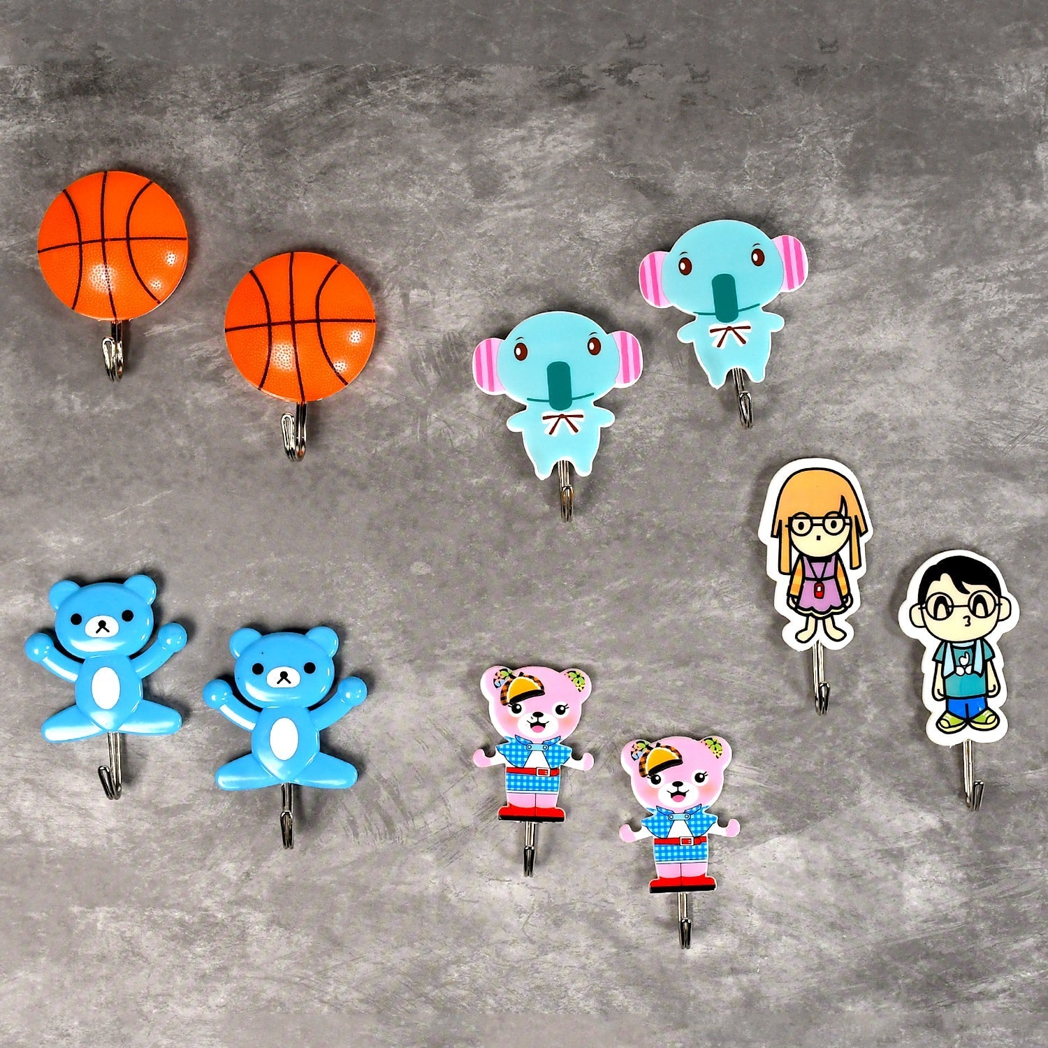 4497 Mix Design Strong Adhesive Hook Wall Hooks High Quality Premium Hook For Home , Office , & Multiuse Hook ( Set of 10 )