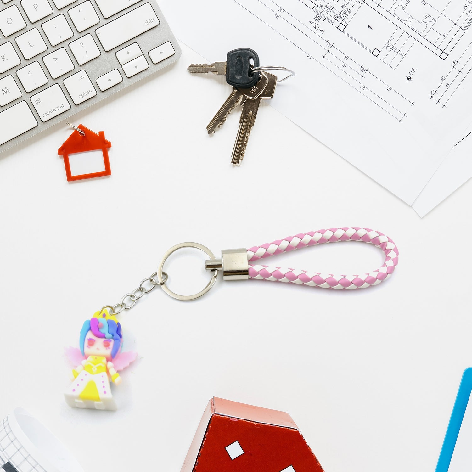 8837 Cute Keychain With Card Gift - Keychain Accessories Key Chain Backpack Charms Car Keys Keychain for Kids Girls, Unicorn Toy and Charm Key- Chain for Bag / Door Key- Ring / car Key- Ring / Party Favor (Mix Color & Design 1 Pc )