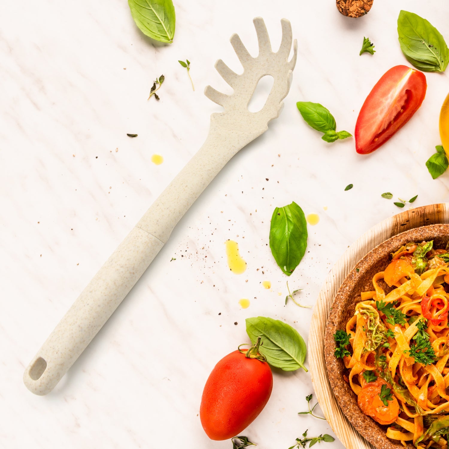 Plastic Kitchen Accessories Whisk , Pasta Spoon & Soup Spoon Heat Resistant Non Stick Spoons Kitchen Cookware Items (1 Pc )