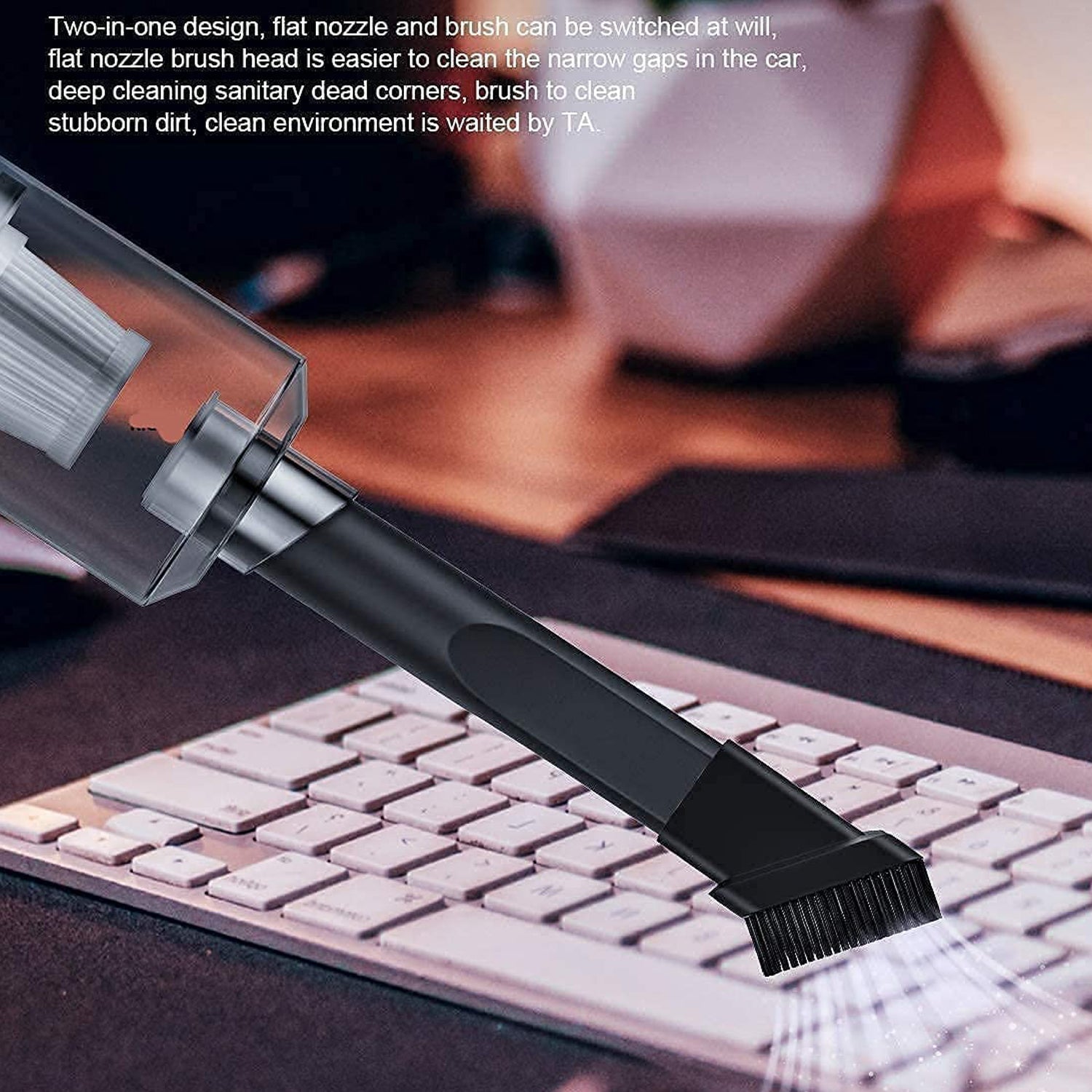 7370 Vacuum Cleaner Dust Collection 2 in 1 Car Vacuum Cleaner 120W High-Power Handheld Wireless Vacuum Cleaner Home Car Dual-use Portable USB Rechargeable