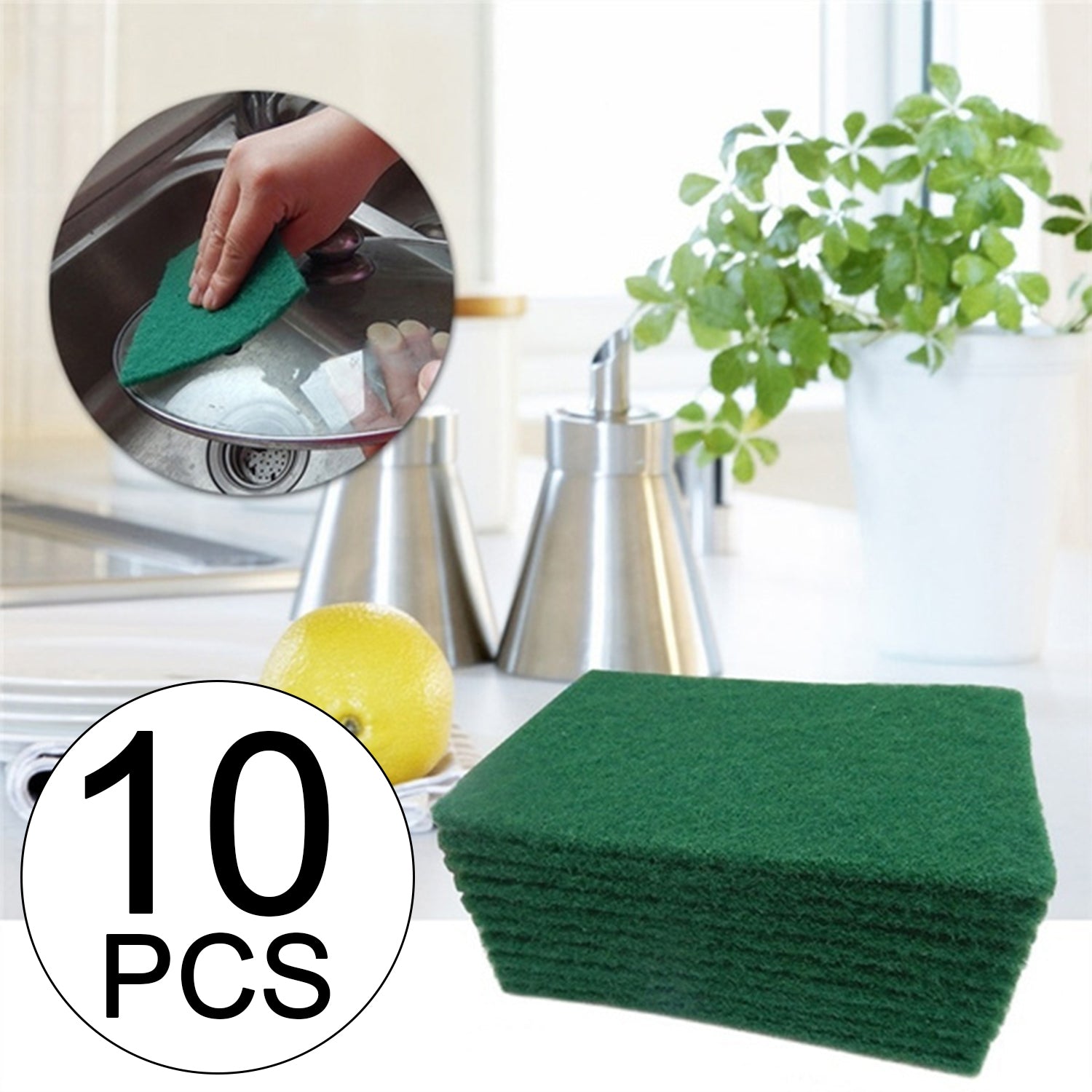 3410 Scrub Sponge Cleaning Pads Aqua Green 10PCS