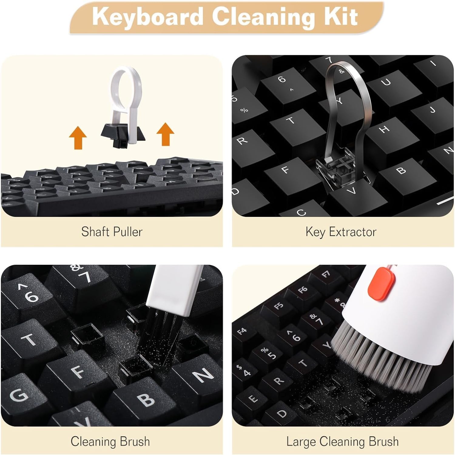 12908 Keyboard Cleaner Kit, 20-in-1 Laptop Phone Screen Cleaning Kit, Keyboard Cleaning Kit with Electronic Cleaning Brush Spray for AirPods Pro, iPad, iPhone Pro, Camera, Computer Cleaning