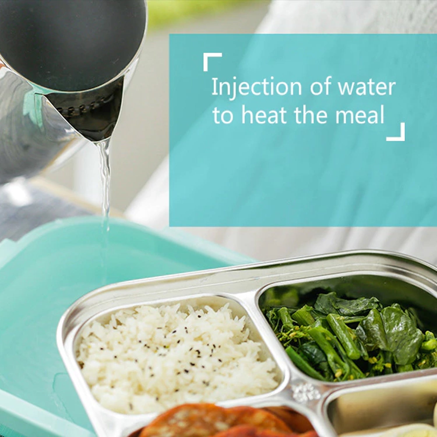 2978 Lunch Box for Kids and adults, Stainless Steel Lunch Box with 4 Compartments.